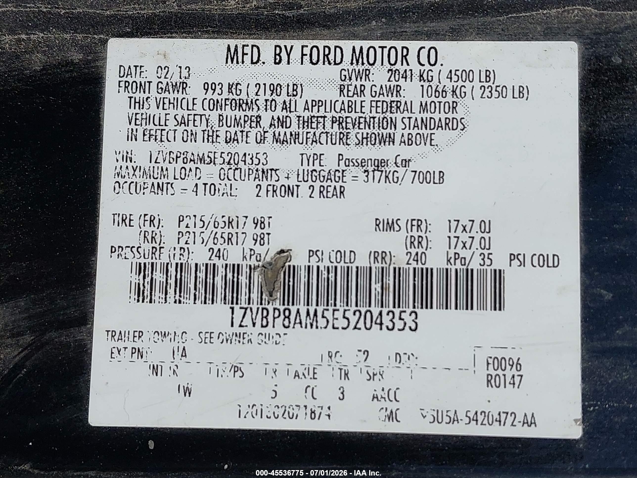 2014 Ford Mustang V6/v6 Premium Black vin: 1ZVBP8AM5E5204353