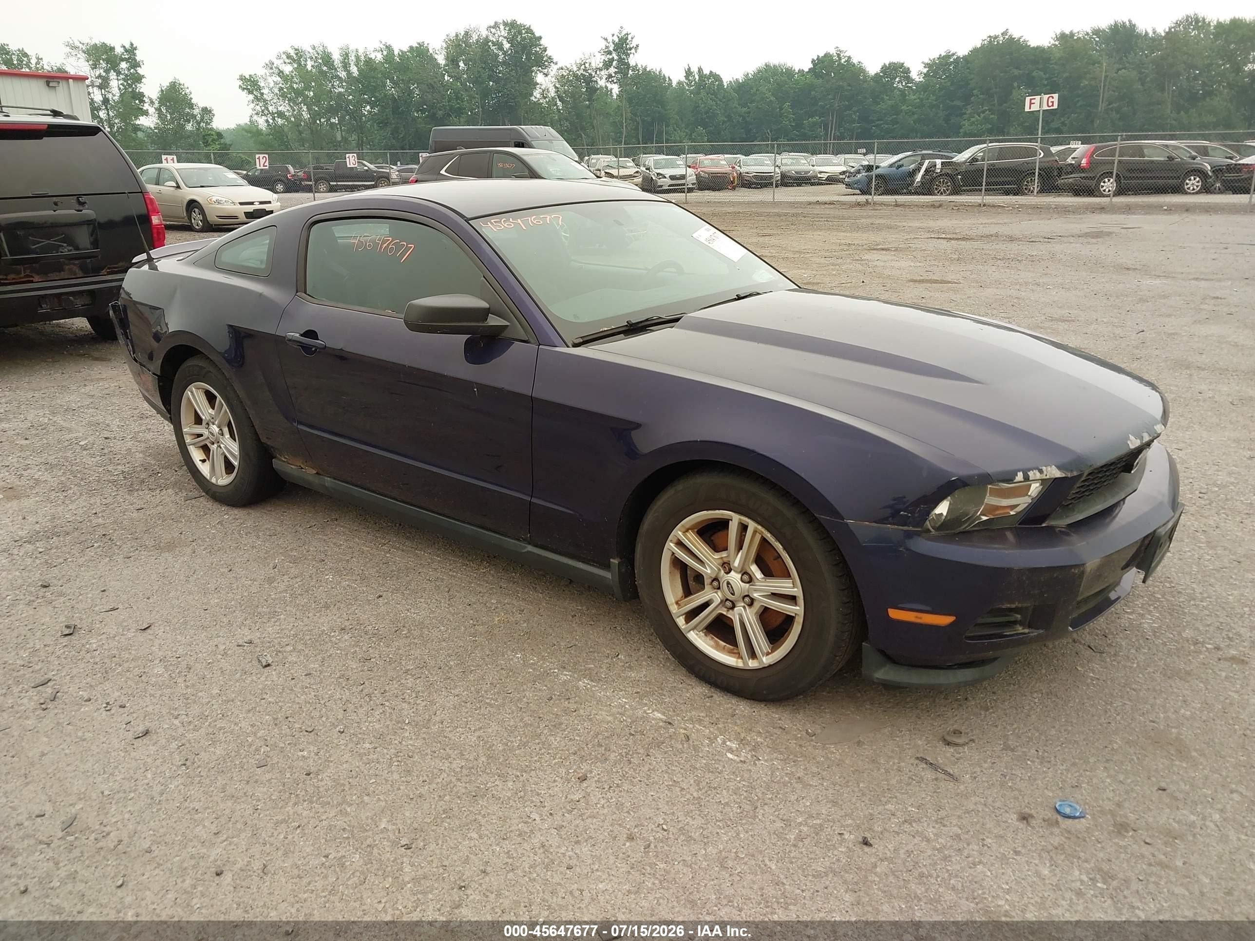 2011 Ford Mustang V6 Blue vin: 1ZVBP8AM6B5157216