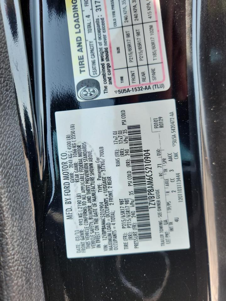 2012 Ford Mustang Black vin: 1ZVBP8AM6C5210904