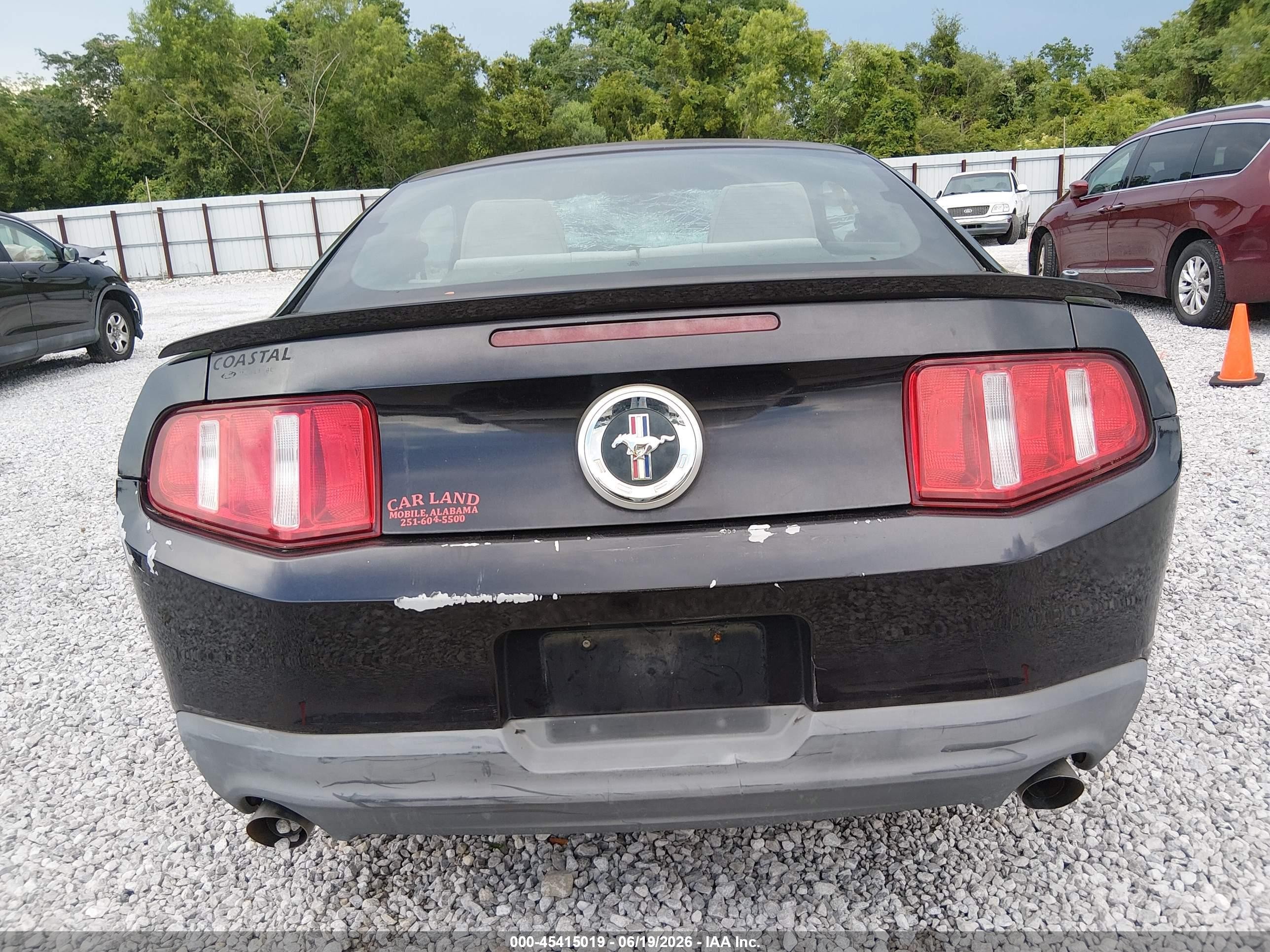 2012 Ford Mustang V6/v6 Premium Black vin: 1ZVBP8AM6C5223250
