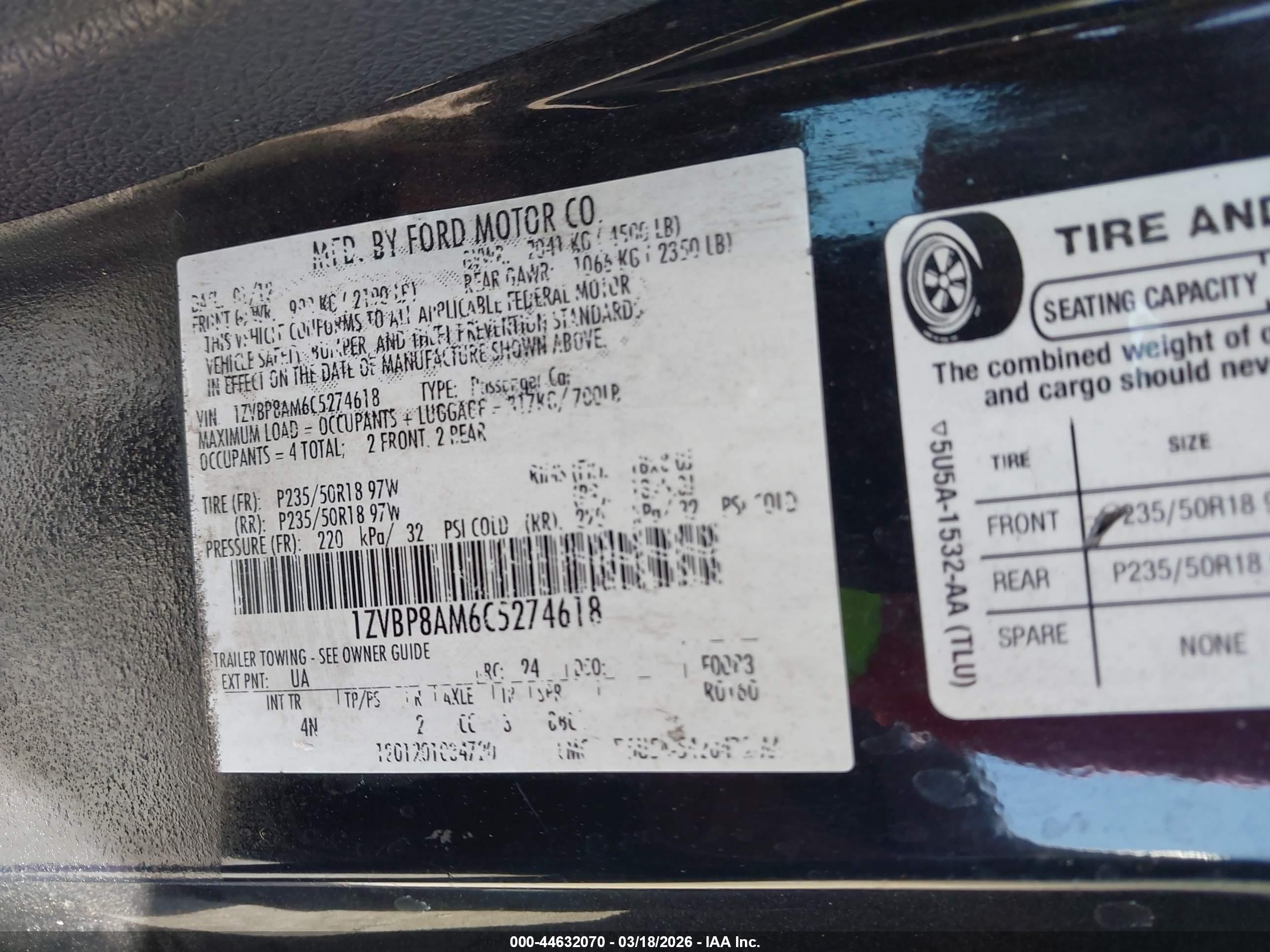 2012 Ford Mustang V6 Premium Черный vin: 1ZVBP8AM6C5274618