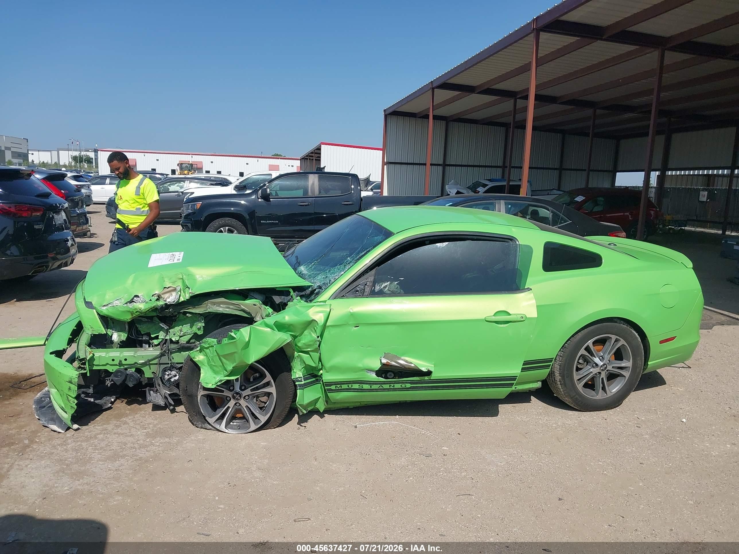 2014 Ford Mustang V6 Premium Green vin: 1ZVBP8AM6E5201574