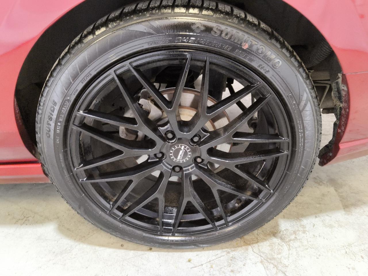 2014 Ford Mustang Red vin: 1ZVBP8AM6E5321908 Damage: Left Rear Wheel, Aftermarket, Acceptable