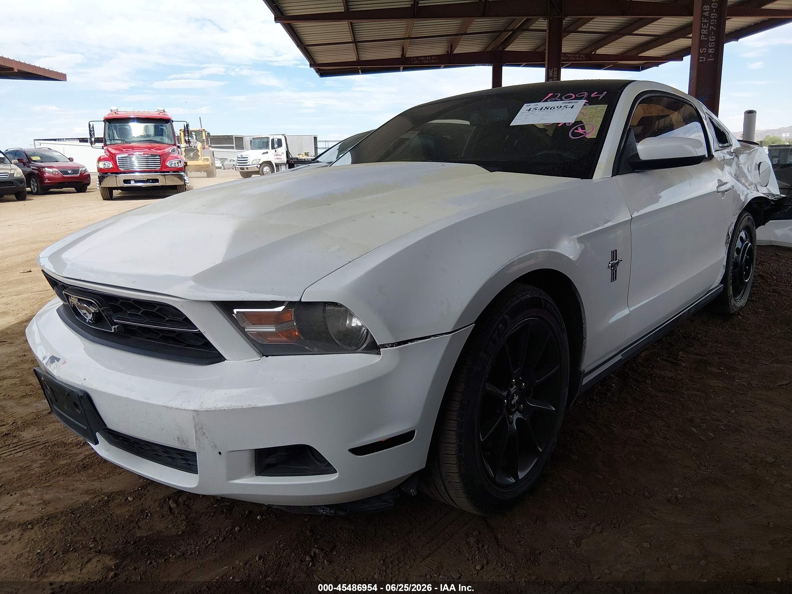2011 Ford Mustang V6/v6 Premium White vin: 1ZVBP8AM7B5103813