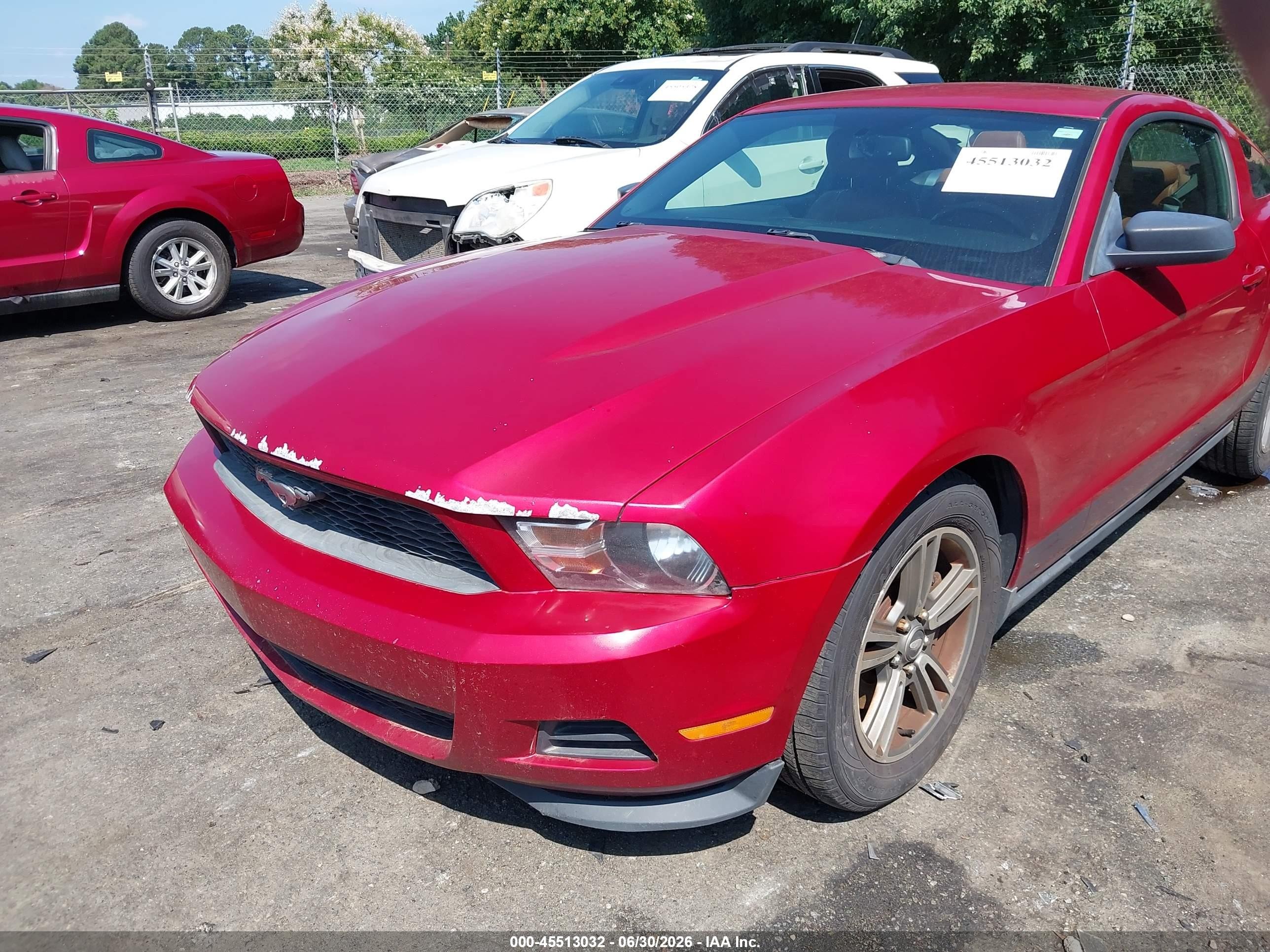 2011 Ford Mustang V6/v6 Premium Красный vin: 1ZVBP8AM7B5119798