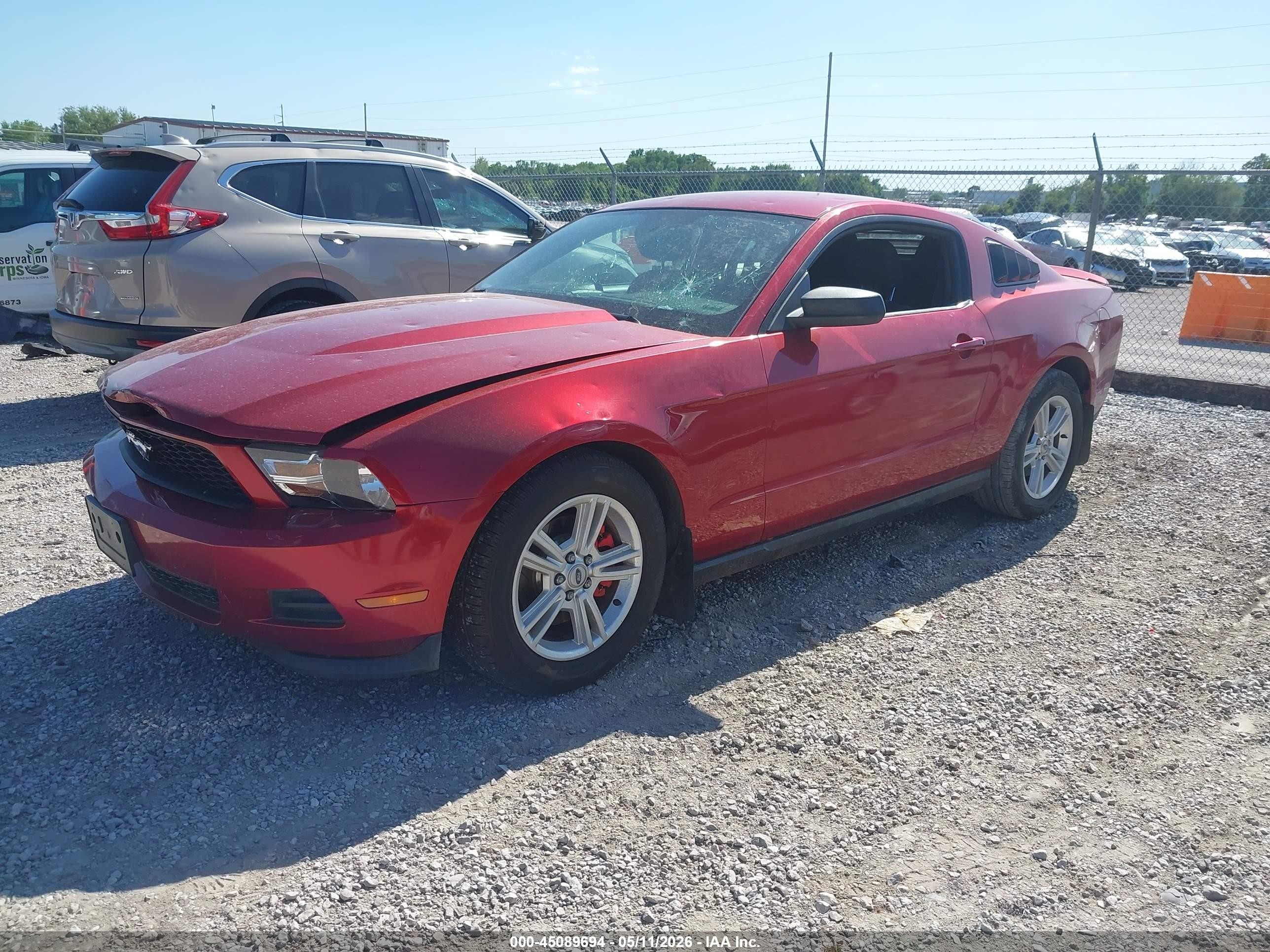 2012 Ford Mustang V6 Red vin: 1ZVBP8AM7C5204786