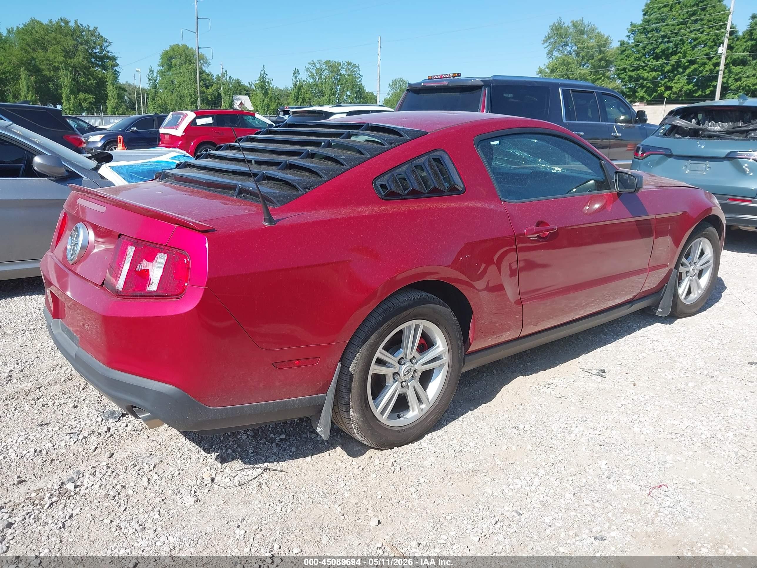 2012 Ford Mustang V6 Red vin: 1ZVBP8AM7C5204786
