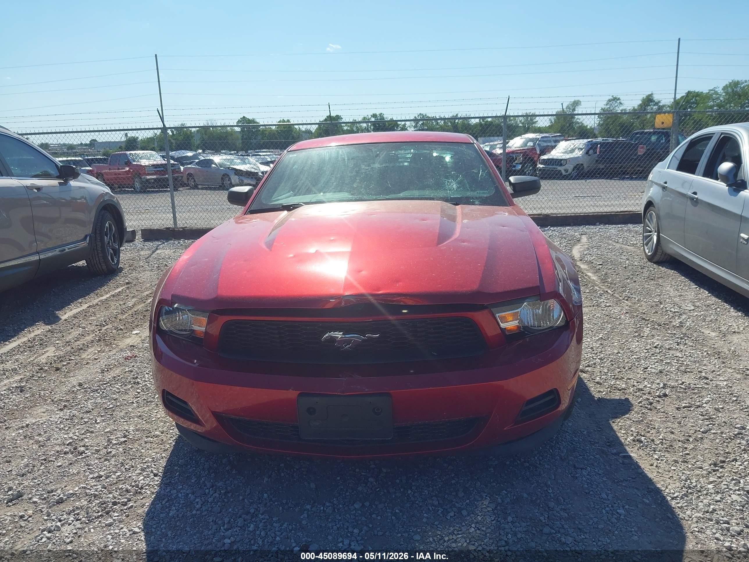 2012 Ford Mustang V6 Red vin: 1ZVBP8AM7C5204786