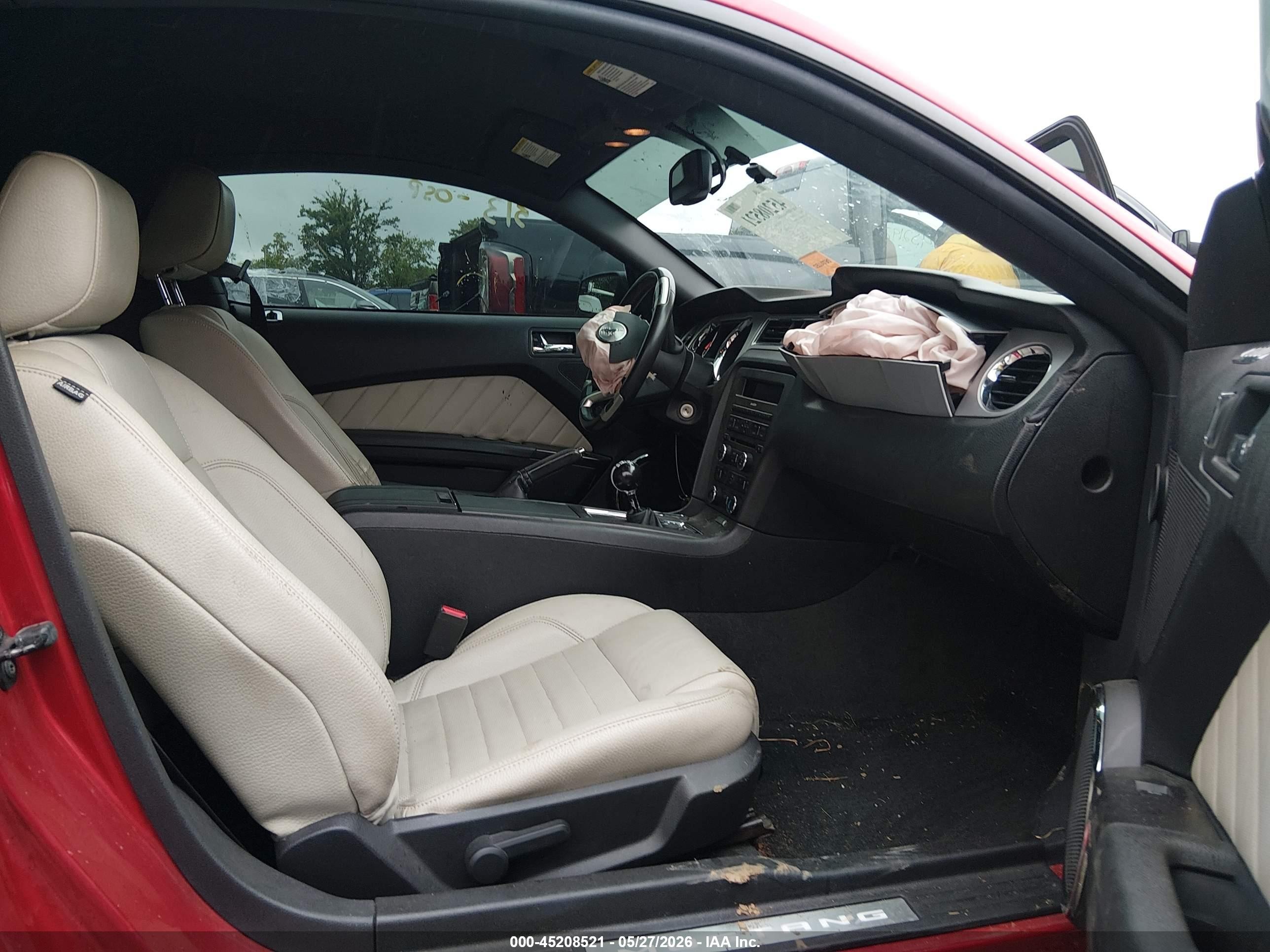 2012 Ford Mustang V6 Premium Red vin: 1ZVBP8AM7C5208790
