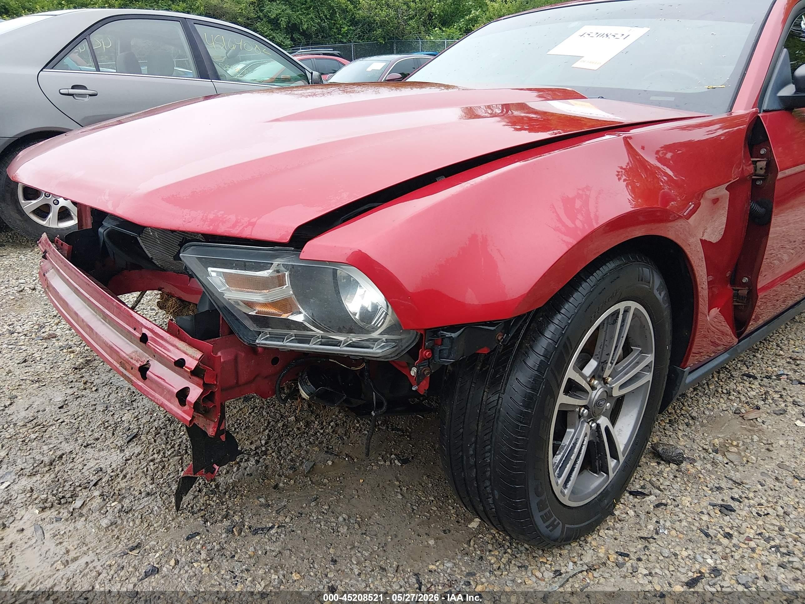 2012 Ford Mustang V6 Premium Red vin: 1ZVBP8AM7C5208790