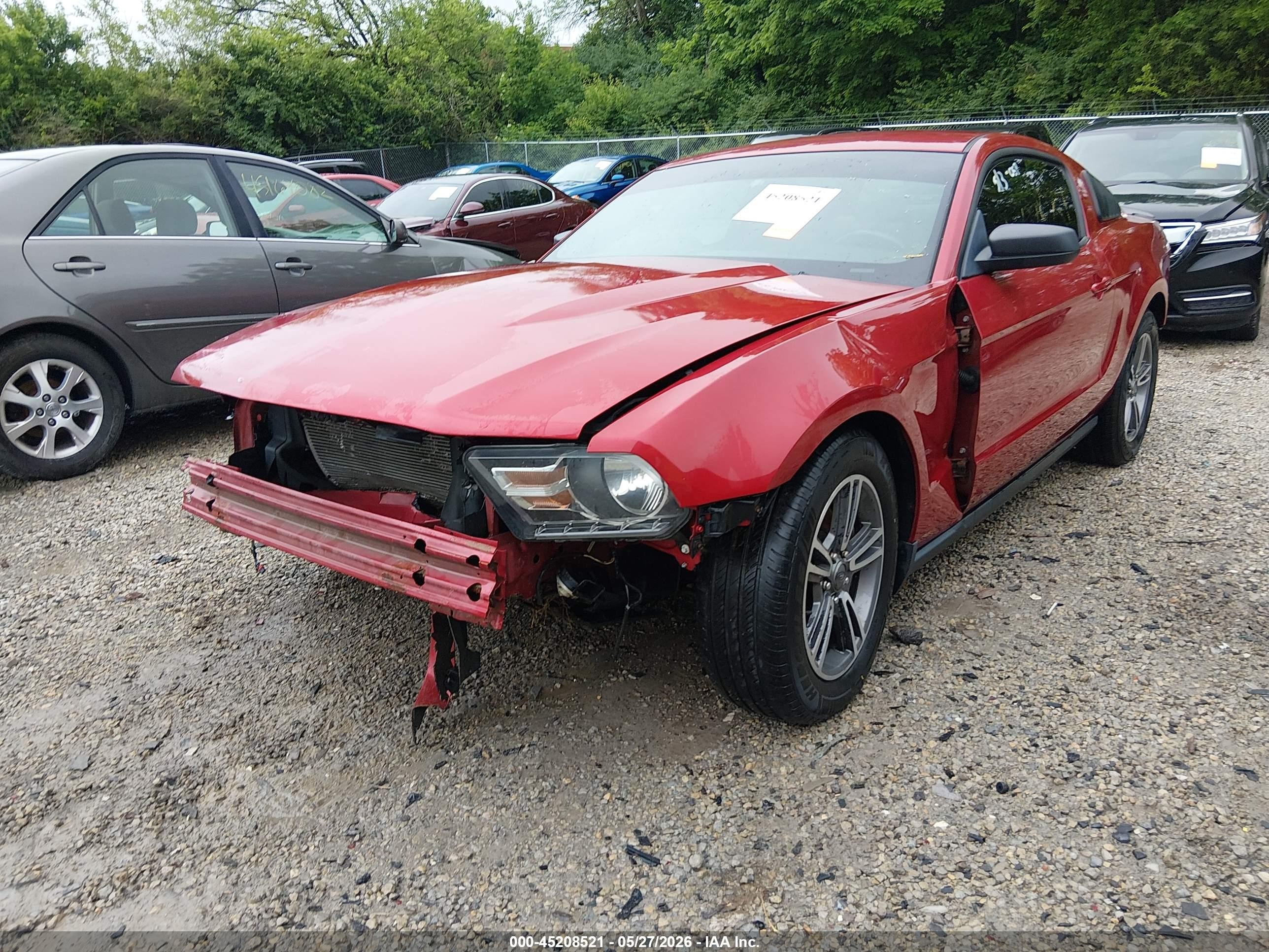 2012 Ford Mustang V6 Premium Red vin: 1ZVBP8AM7C5208790