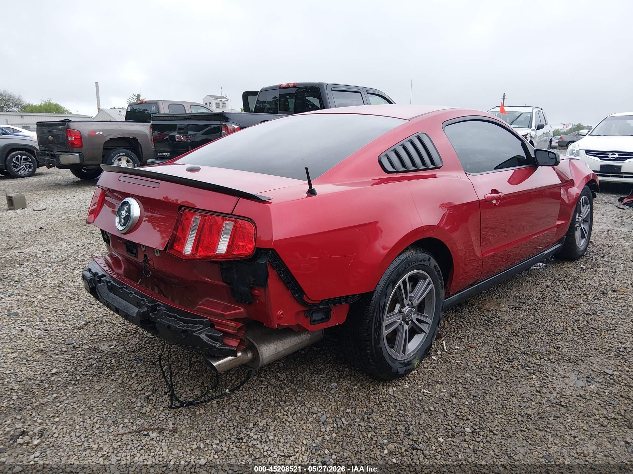 2012 Ford Mustang V6 Premium Red vin: 1ZVBP8AM7C5208790