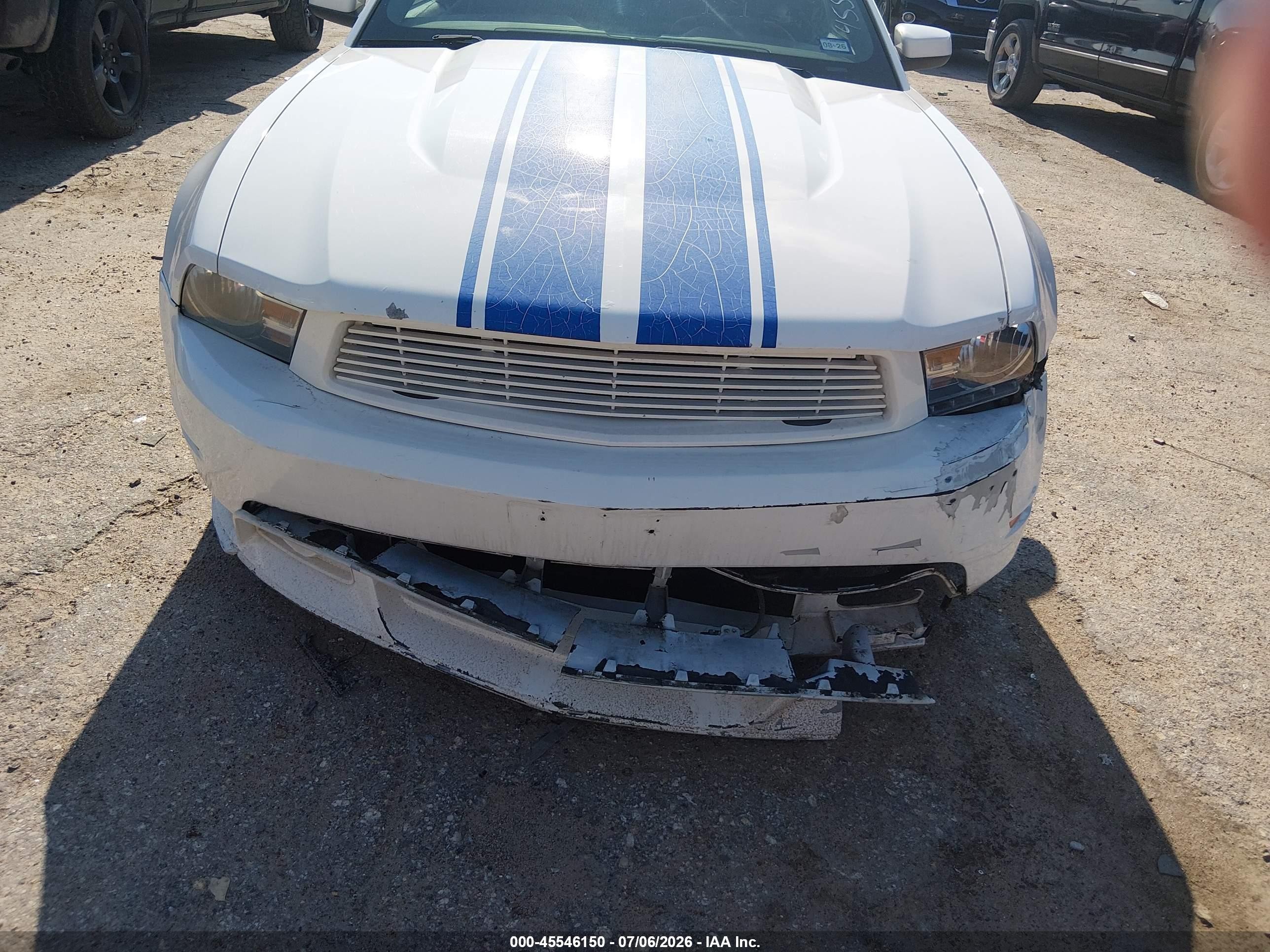 2012 Ford Mustang V6/v6 Premium White vin: 1ZVBP8AM7C5221586