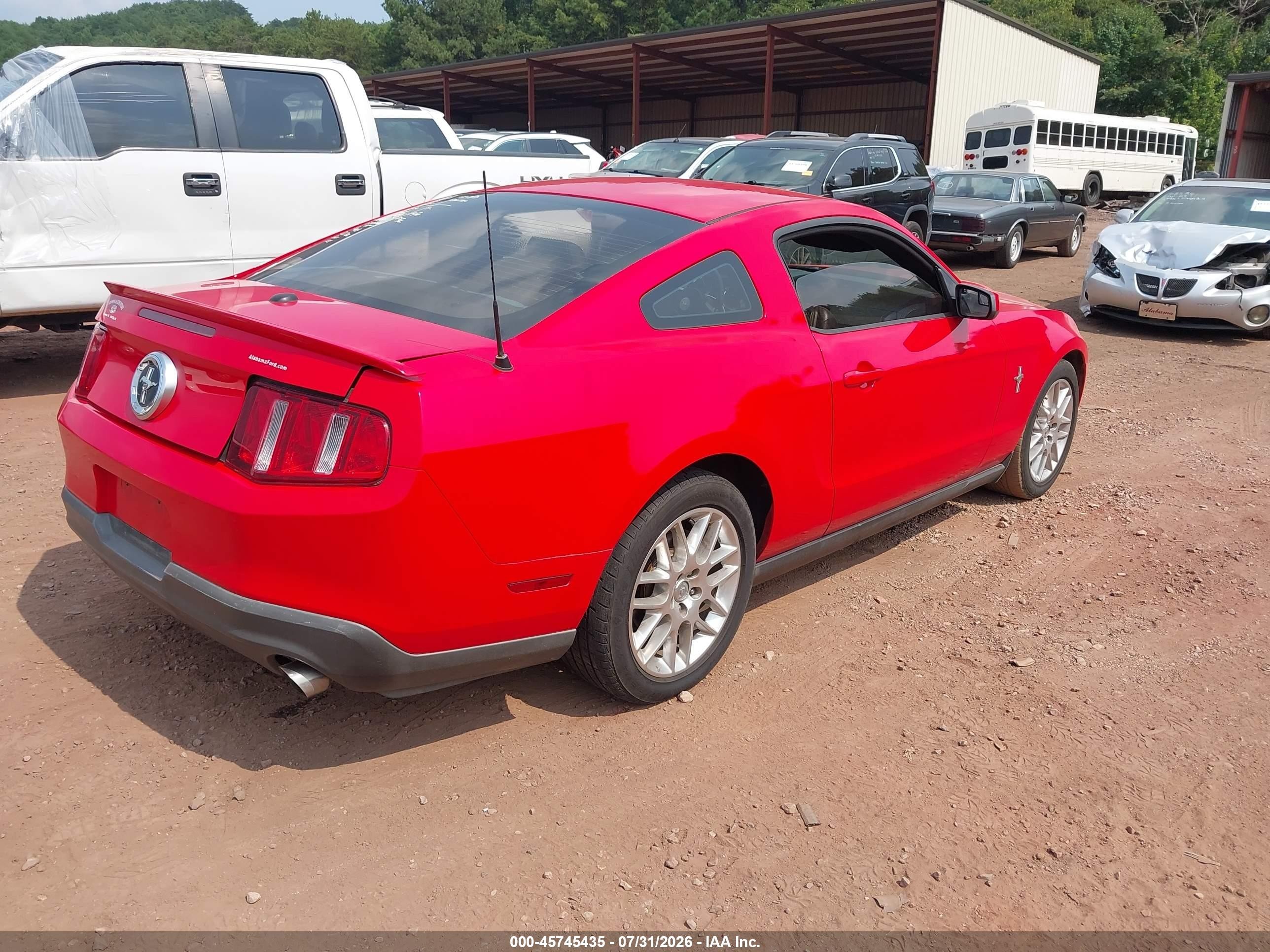 2012 Ford Mustang V6 Premium Red vin: 1ZVBP8AM7C5226125