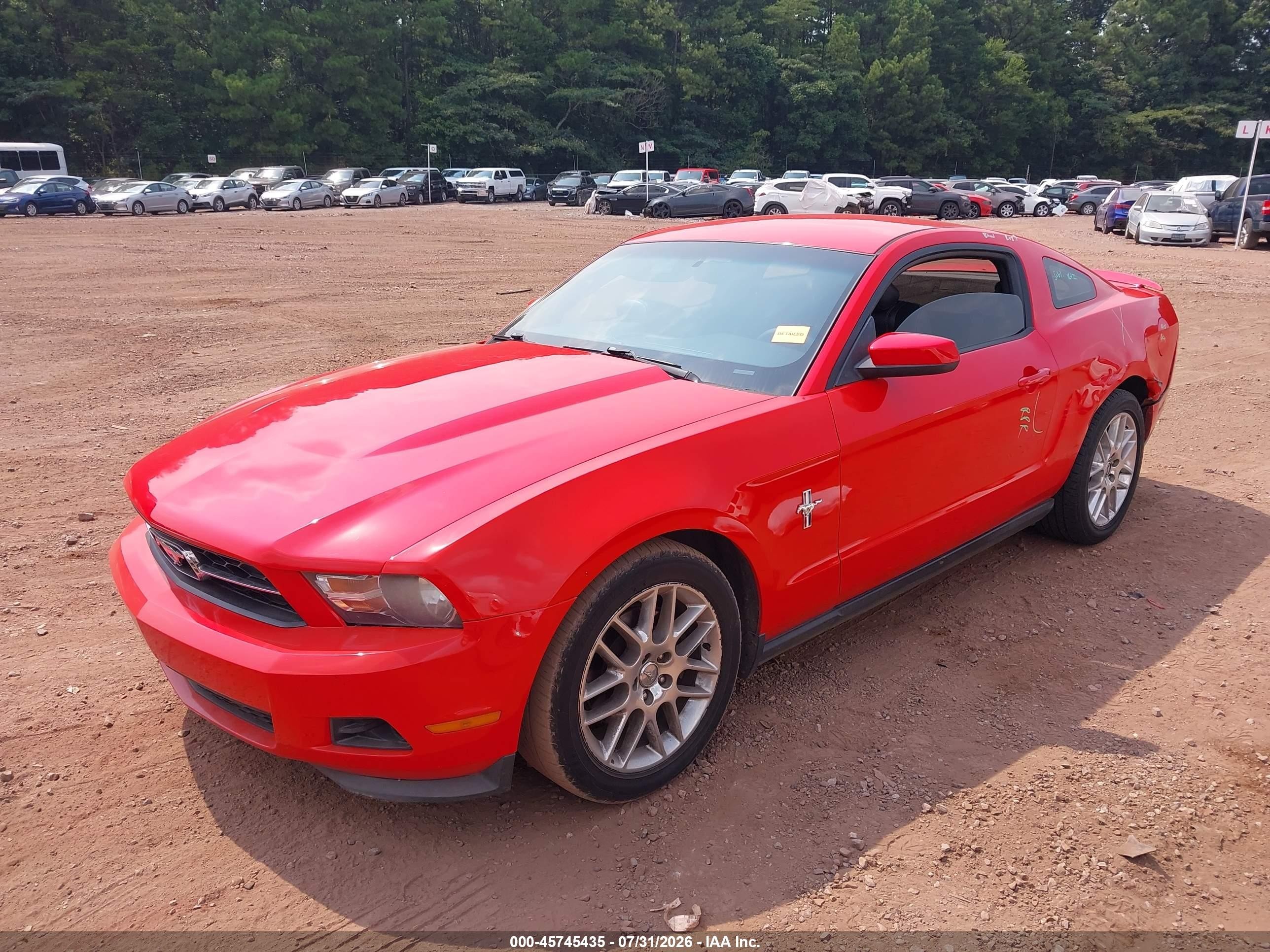 2012 Ford Mustang V6 Premium Red vin: 1ZVBP8AM7C5226125