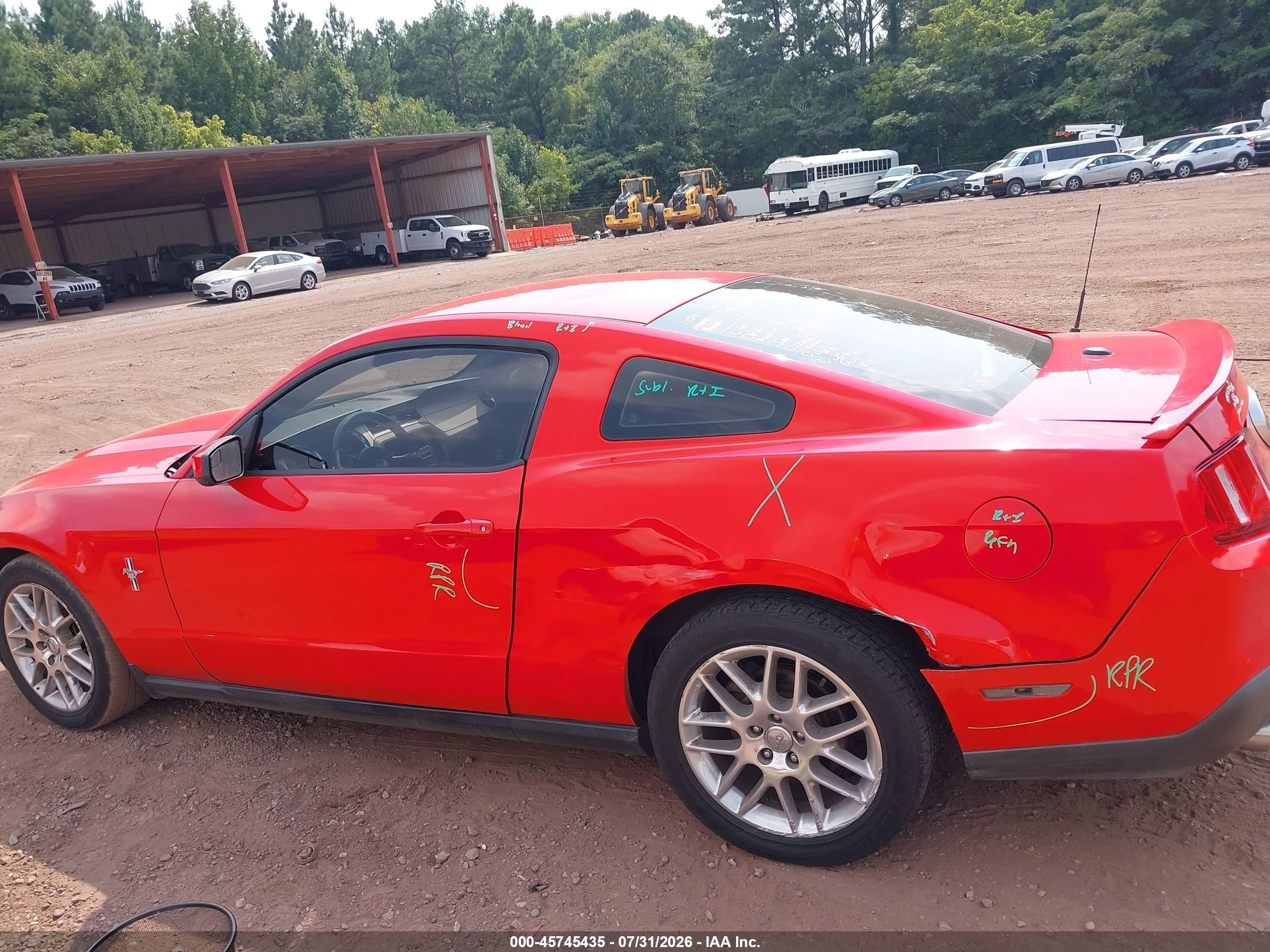 2012 Ford Mustang V6 Premium Red vin: 1ZVBP8AM7C5226125