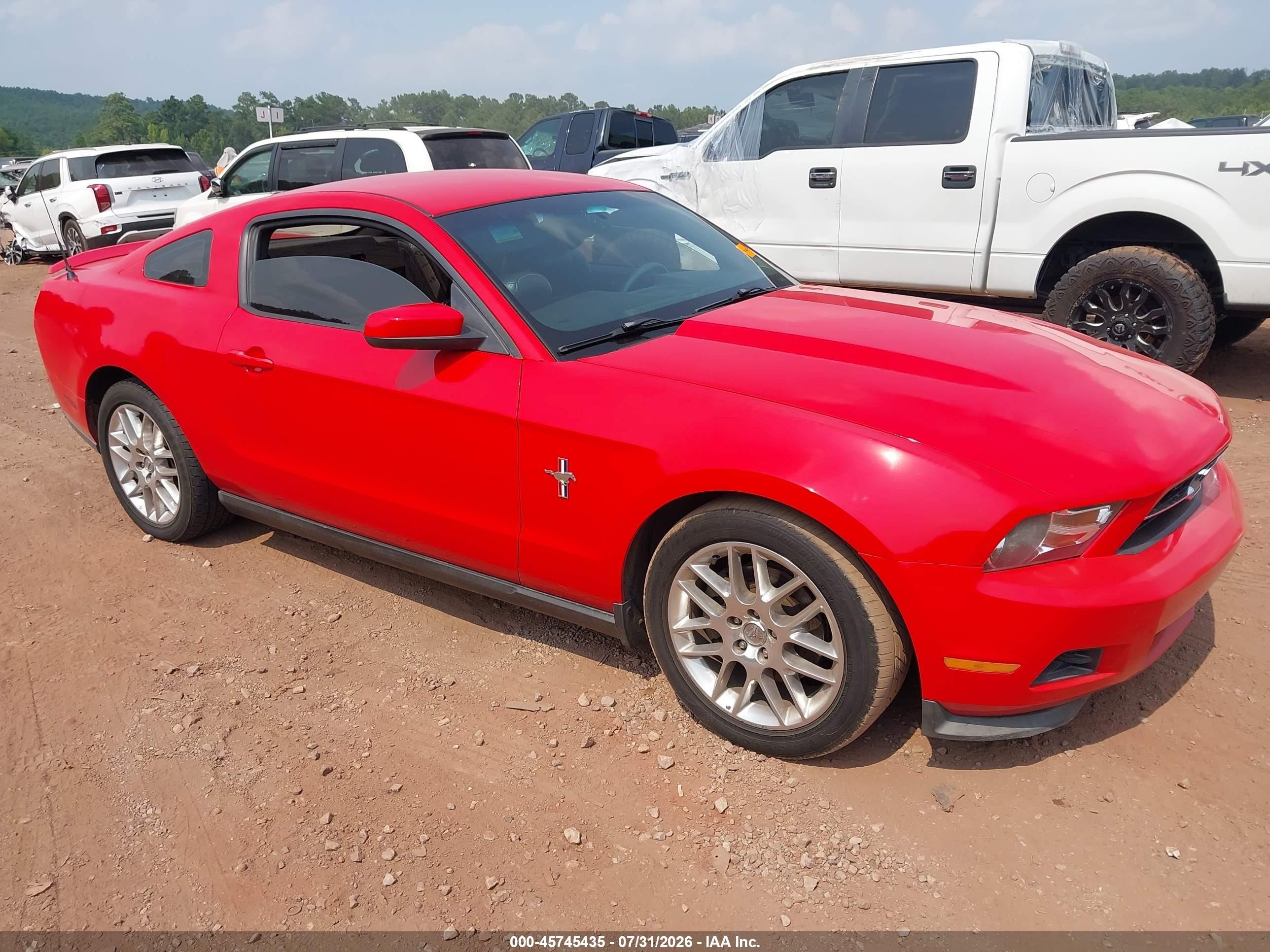 2012 Ford Mustang V6 Premium Red vin: 1ZVBP8AM7C5226125