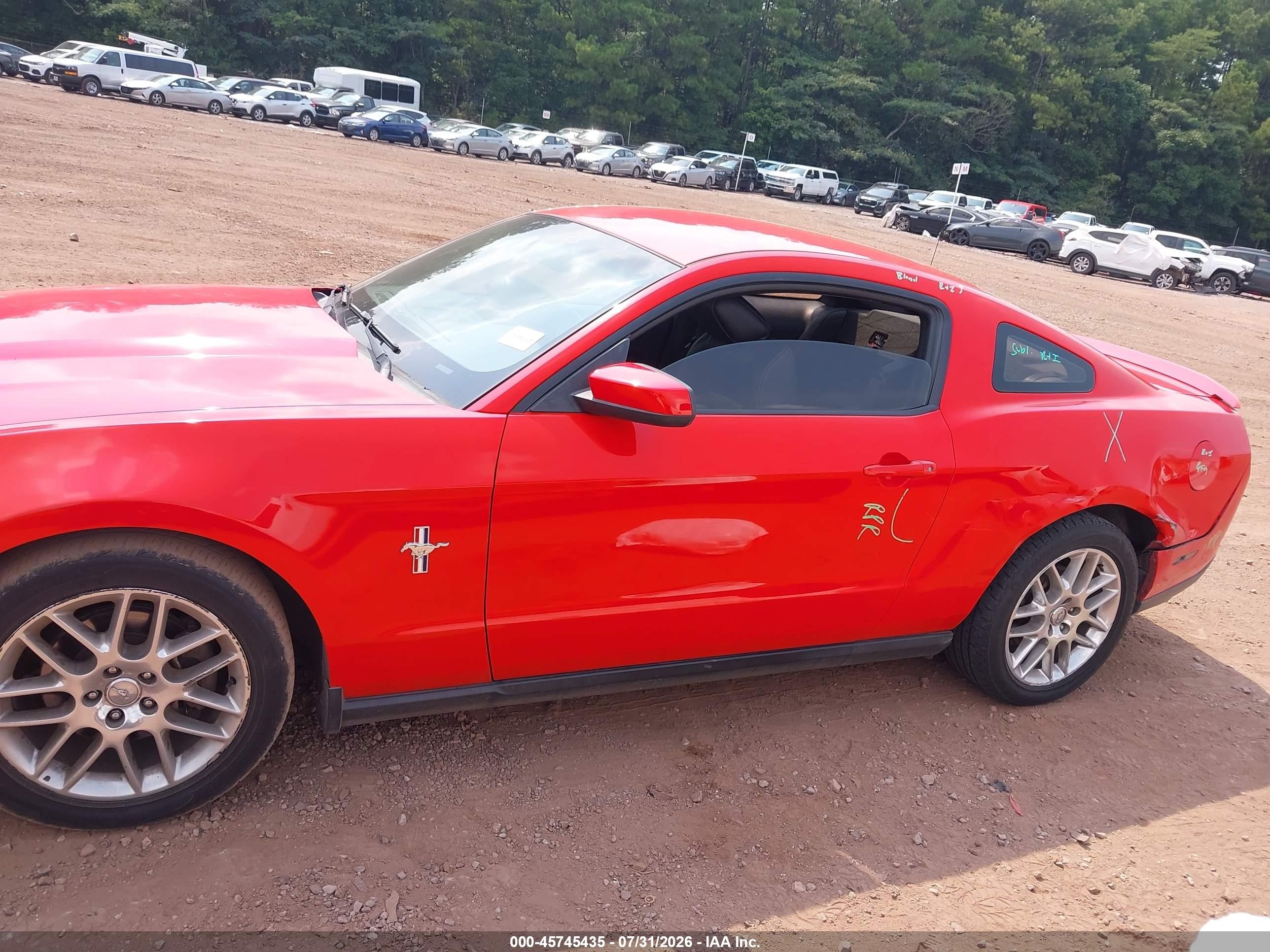 2012 Ford Mustang V6 Premium Red vin: 1ZVBP8AM7C5226125
