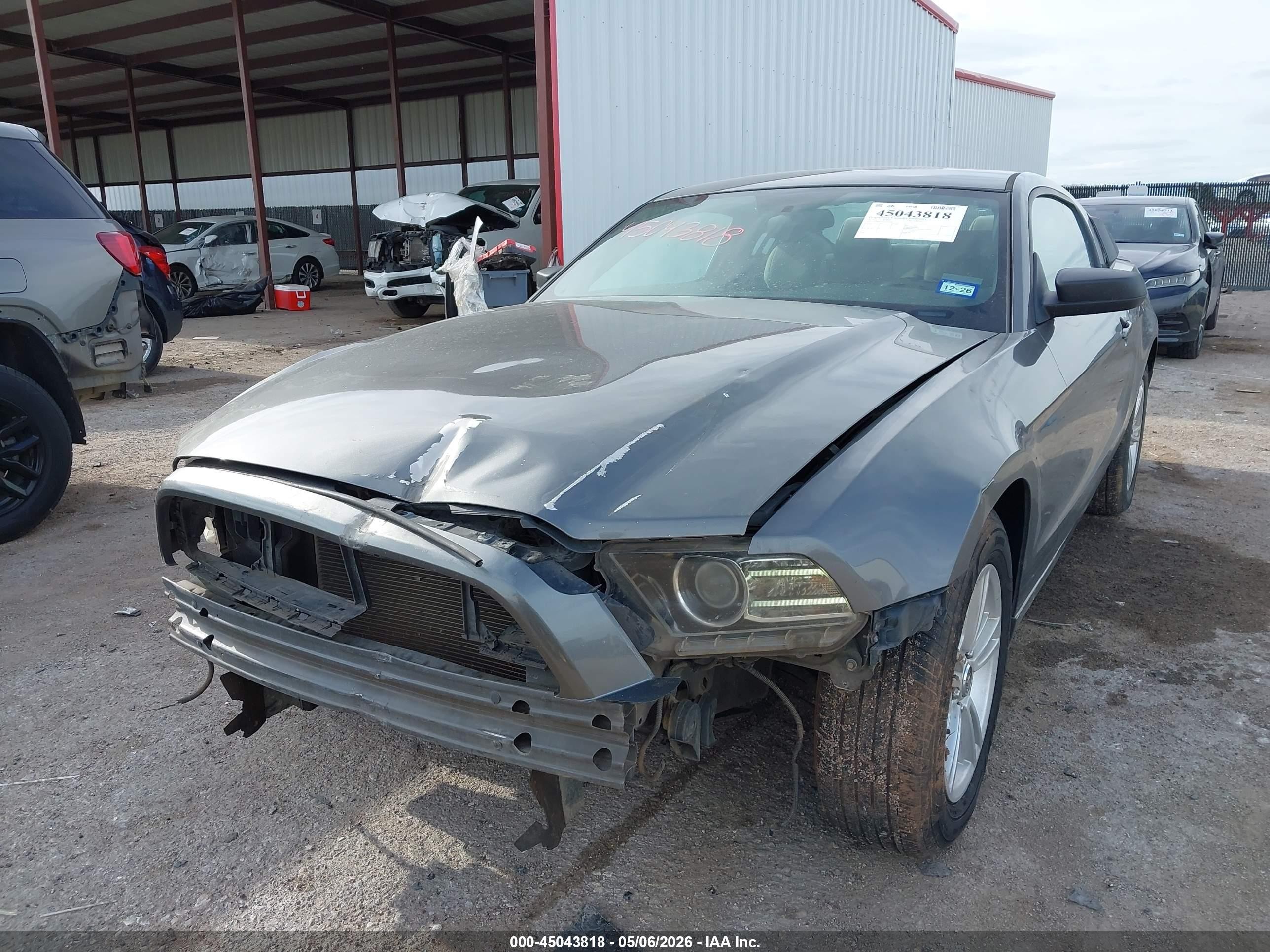 2013 Ford Mustang V6 Gray vin: 1ZVBP8AM7D5226708