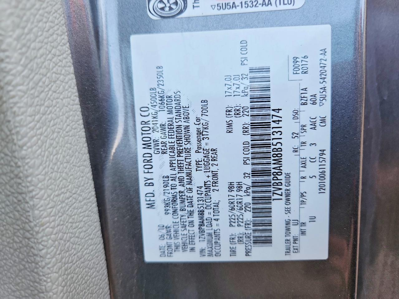 2011 Ford Mustang Gray vin: 1ZVBP8AM8B5131474