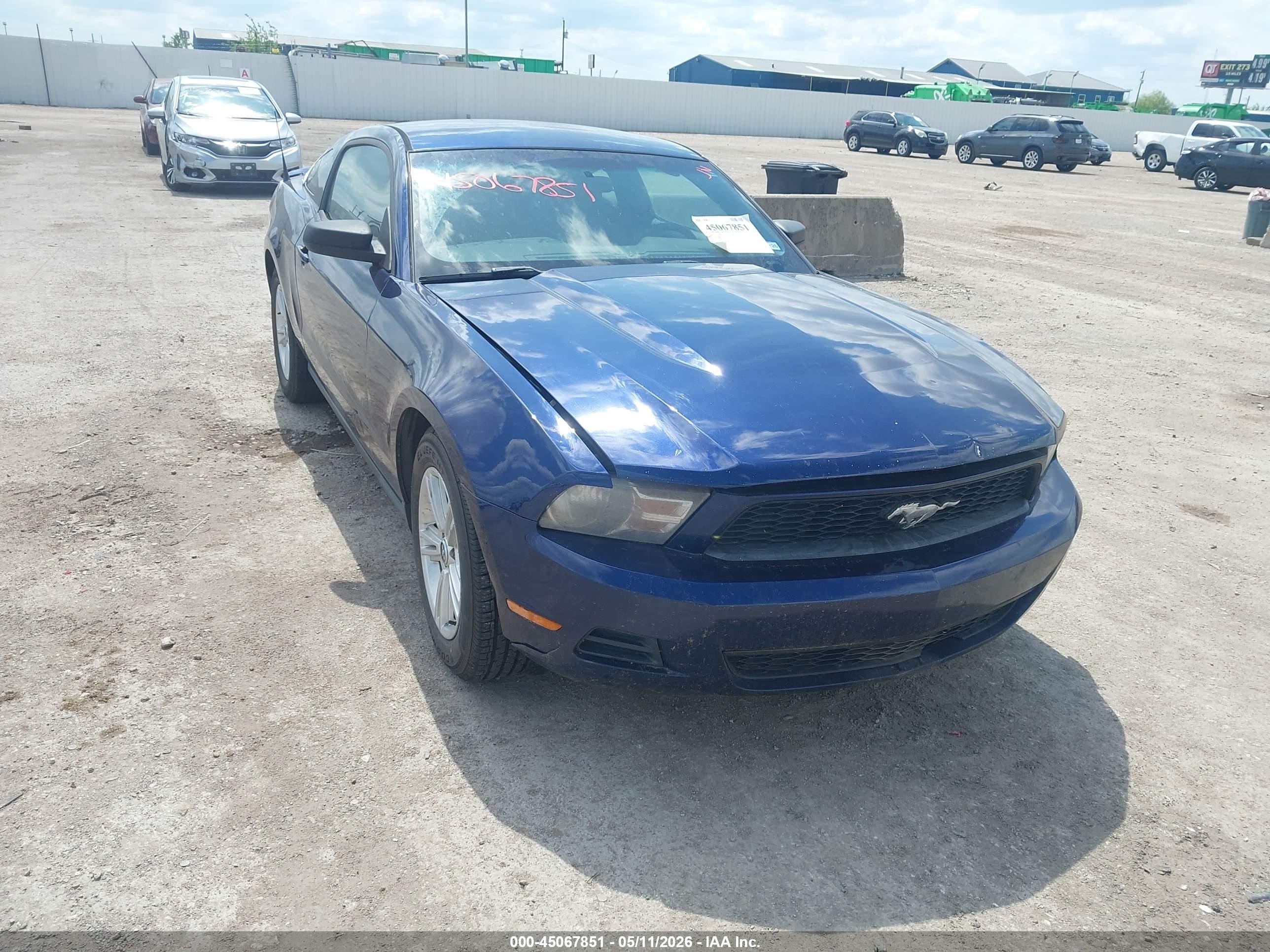2012 Ford Mustang V6 Blue vin: 1ZVBP8AM8C5215800
