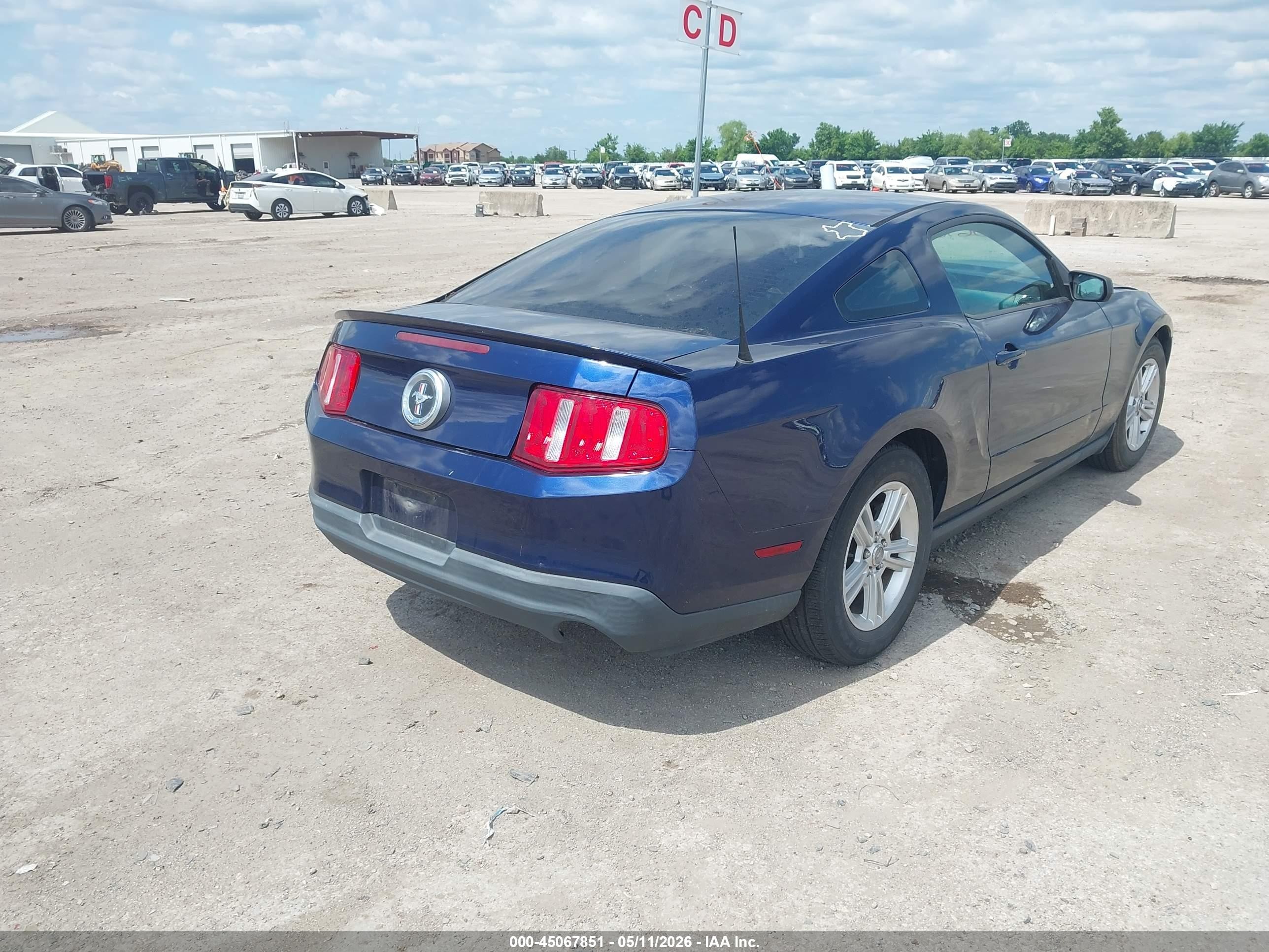 2012 Ford Mustang V6 Blue vin: 1ZVBP8AM8C5215800