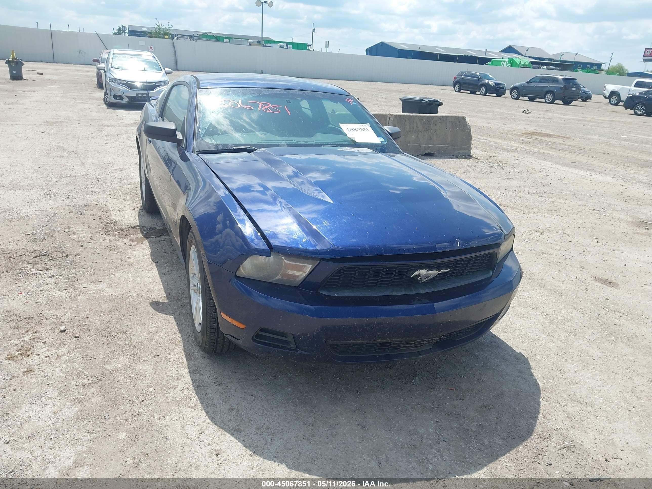 2012 Ford Mustang V6 Blue vin: 1ZVBP8AM8C5215800