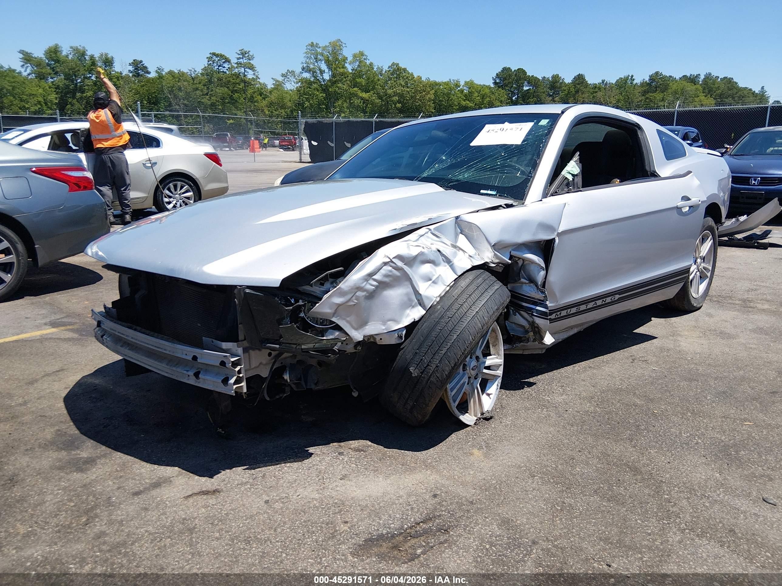 2012 Ford Mustang V6 Gray vin: 1ZVBP8AM8C5258324