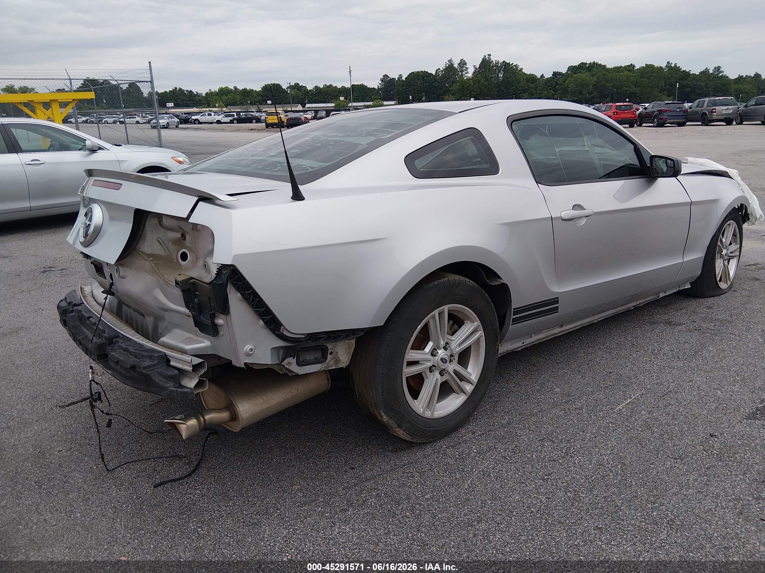 2012 Ford Mustang V6 Gray vin: 1ZVBP8AM8C5258324
