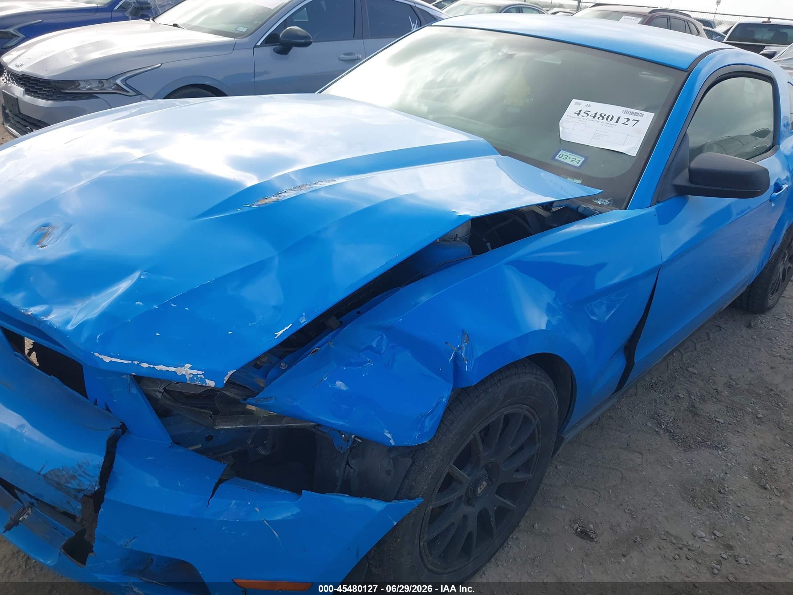 2012 Ford Mustang V6/v6 Premium Blue vin: 1ZVBP8AM8C5268769