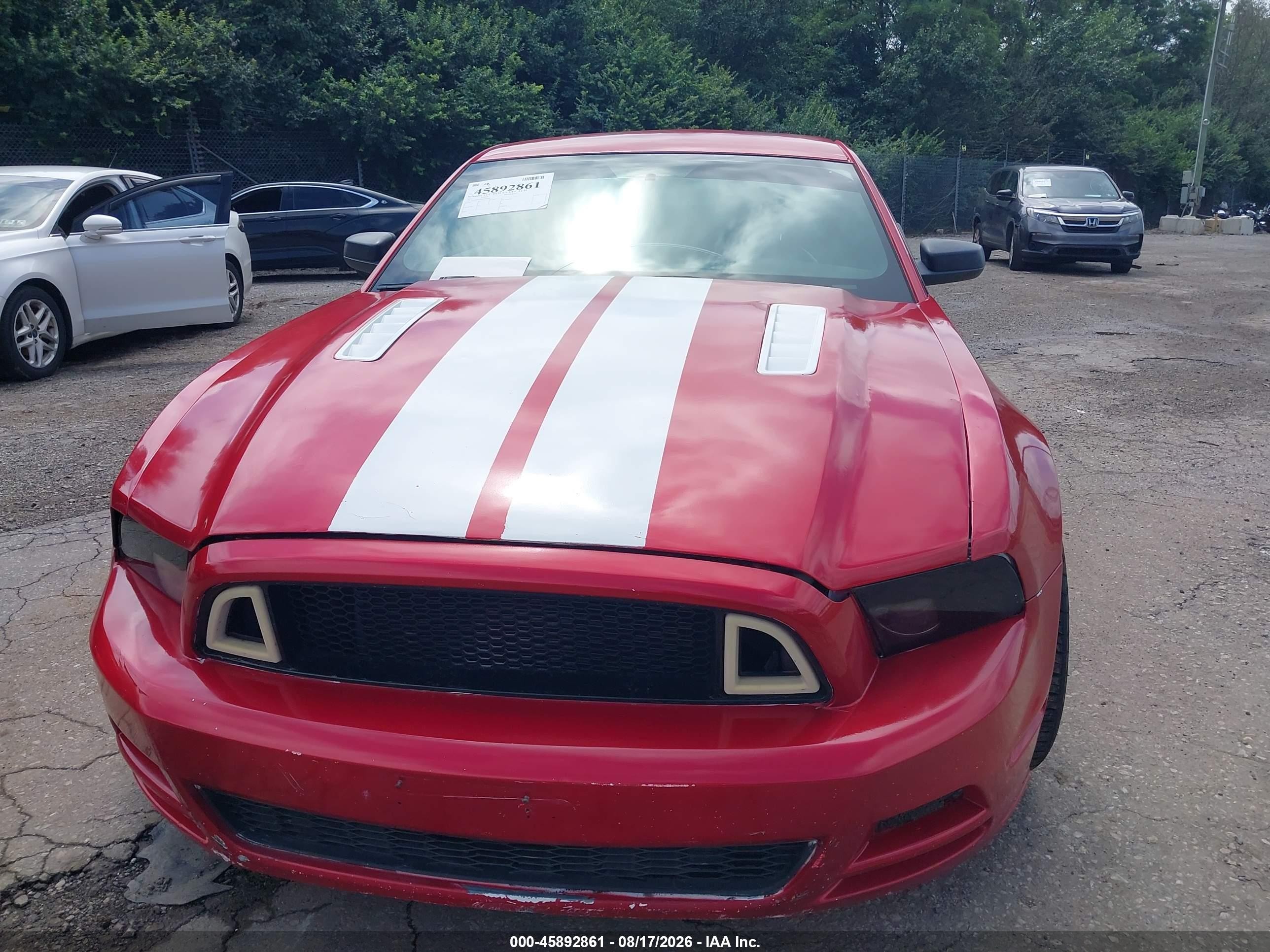 2013 Ford Mustang V6 Red vin: 1ZVBP8AM8D5269406