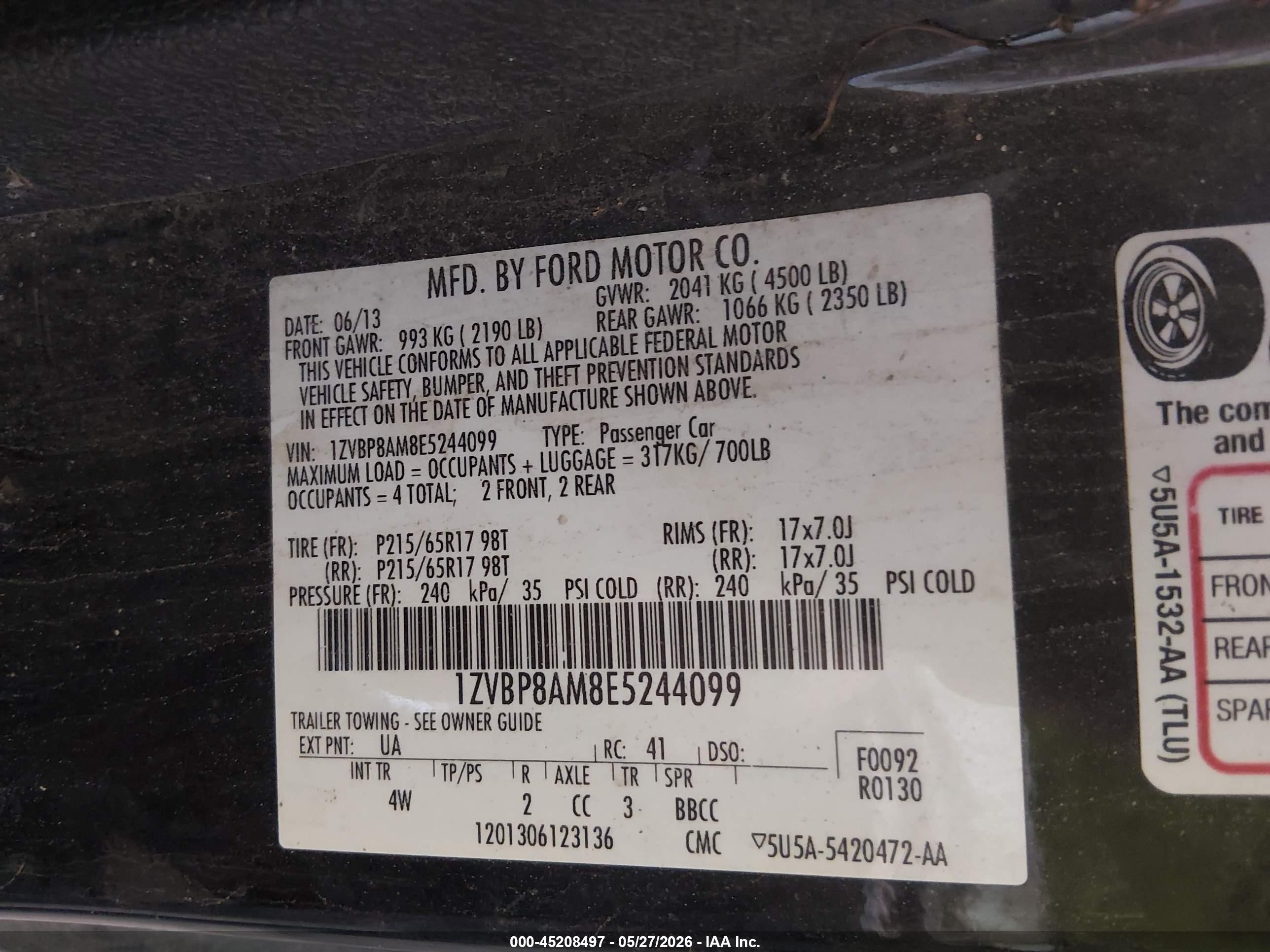 2014 Ford Mustang V6 Premium Black vin: 1ZVBP8AM8E5244099