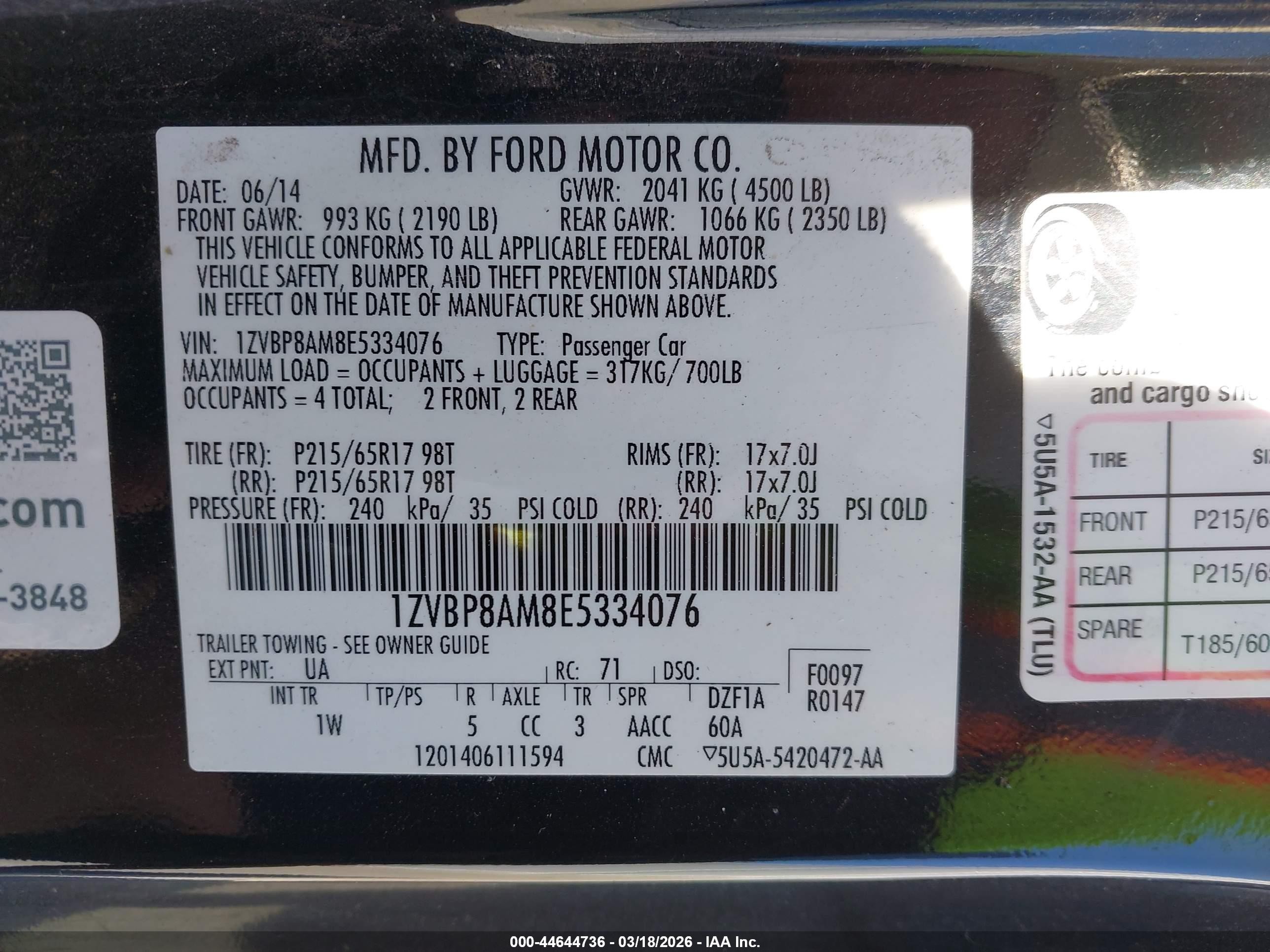 2014 Ford Mustang V6 Black vin: 1ZVBP8AM8E5334076