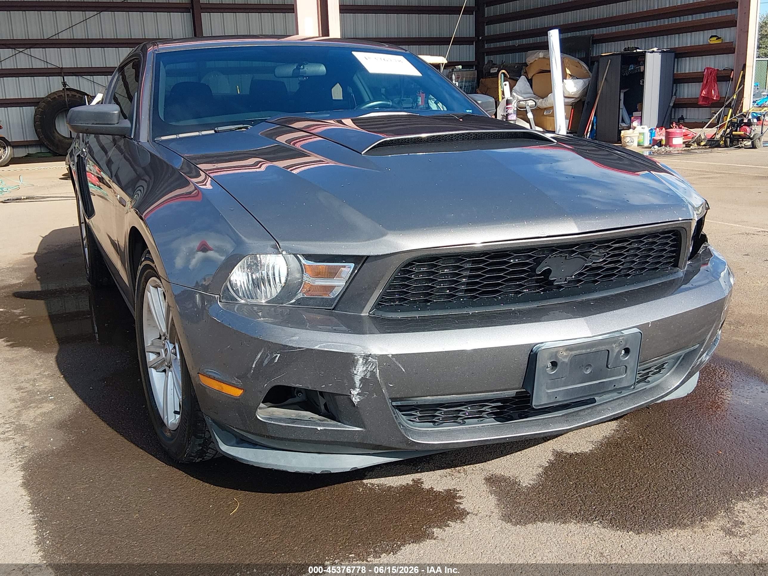 2011 Ford Mustang V6 Gray vin: 1ZVBP8AM9B5152351