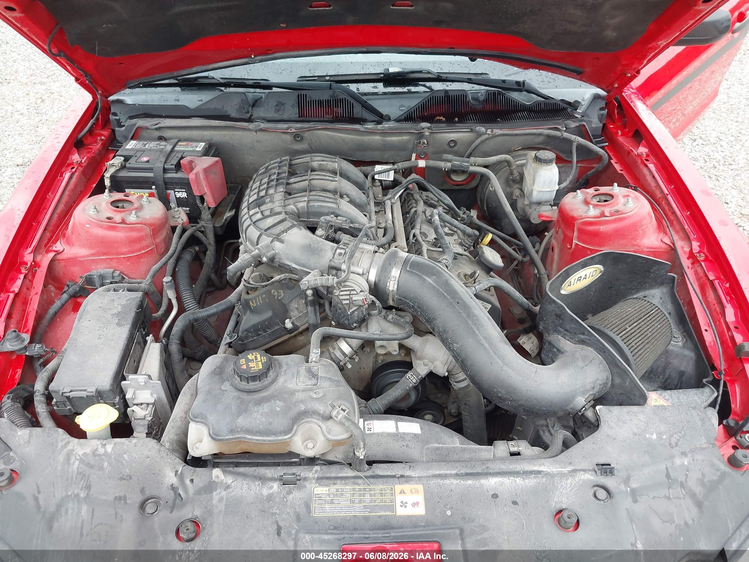 2012 Ford Mustang V6 Premium Красный vin: 1ZVBP8AM9C5209701
