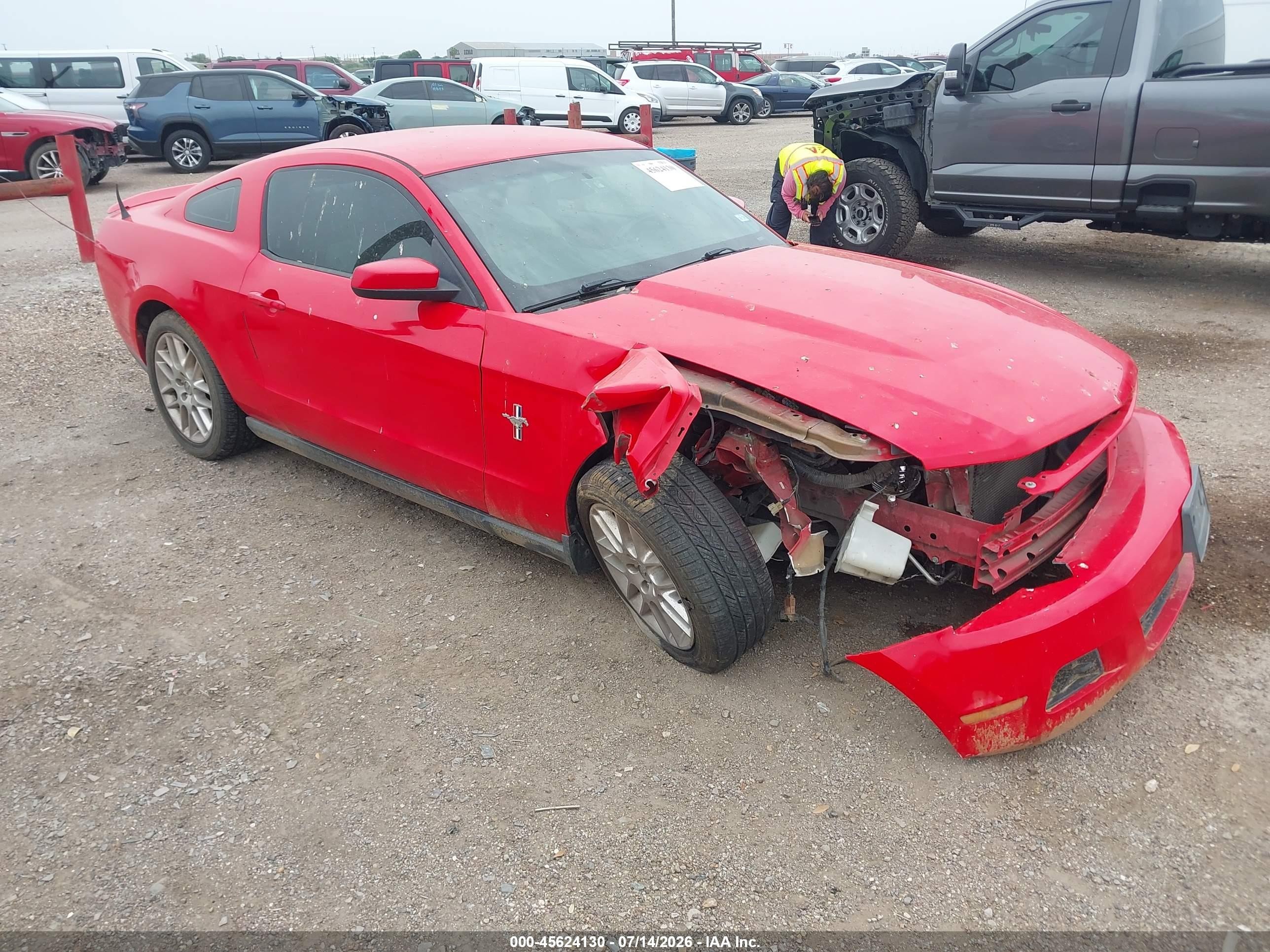 2012 Ford Mustang V6 Premium Red vin: 1ZVBP8AM9C5226515