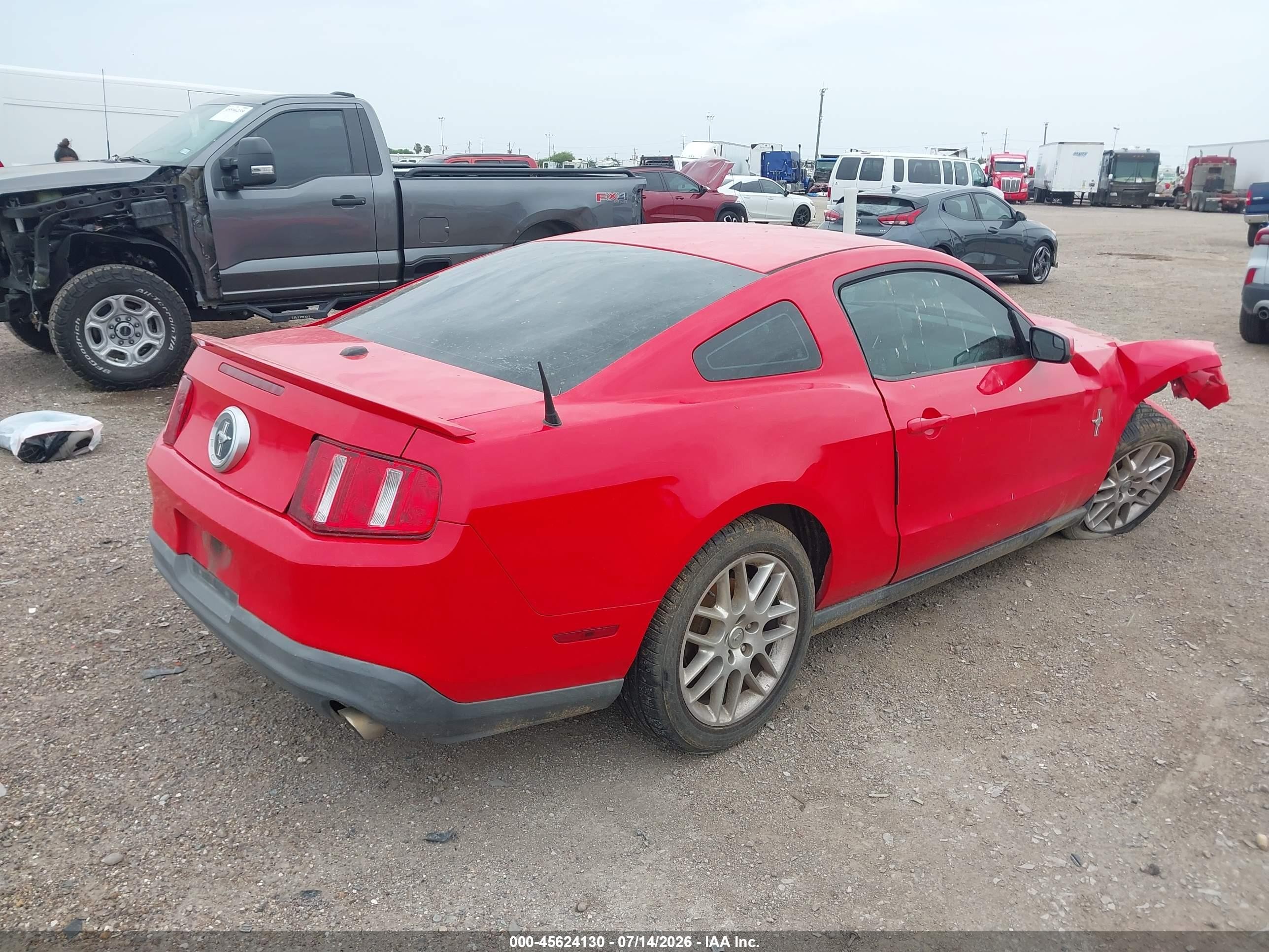 2012 Ford Mustang V6 Premium Red vin: 1ZVBP8AM9C5226515
