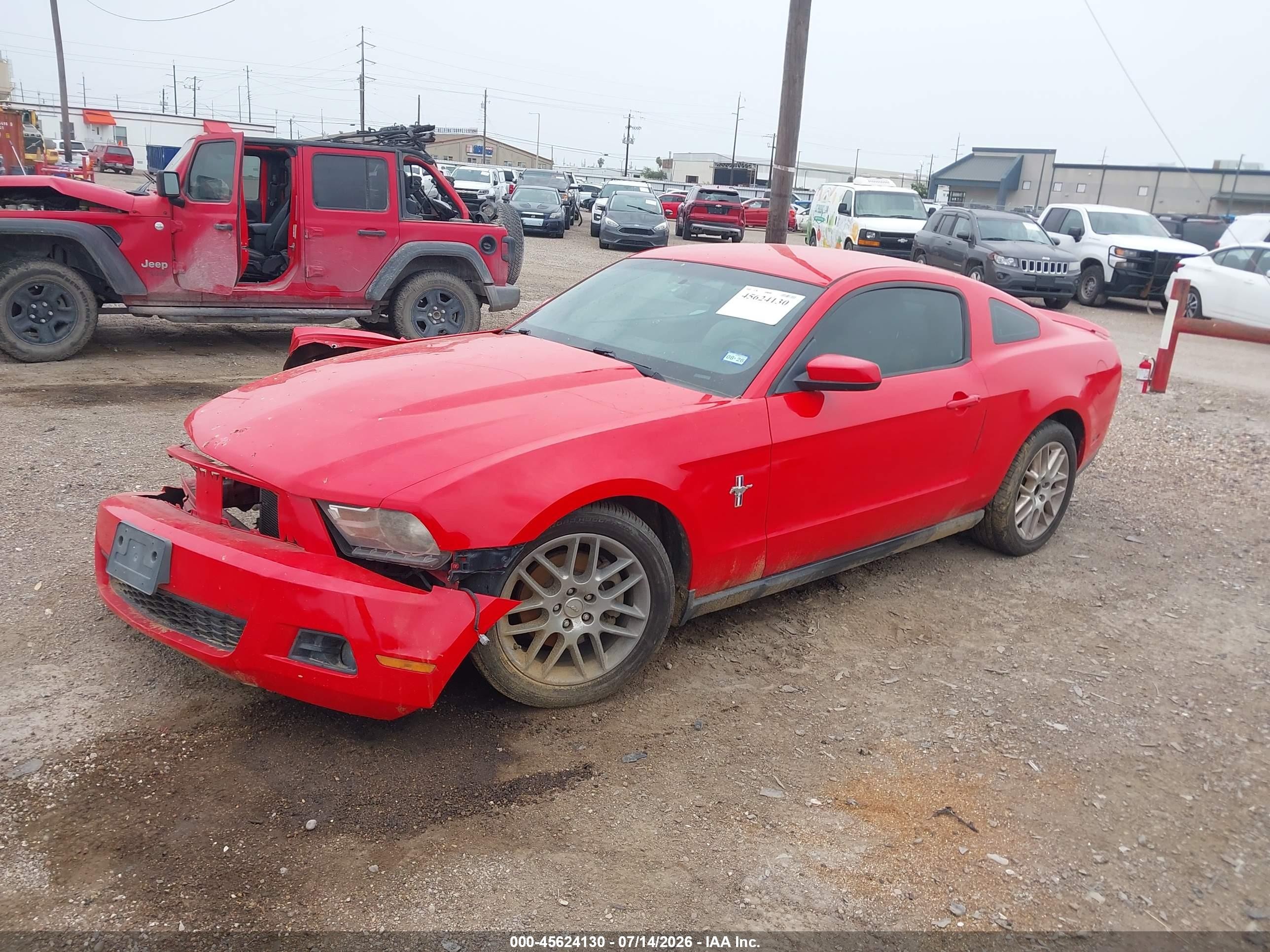 2012 Ford Mustang V6 Premium Red vin: 1ZVBP8AM9C5226515
