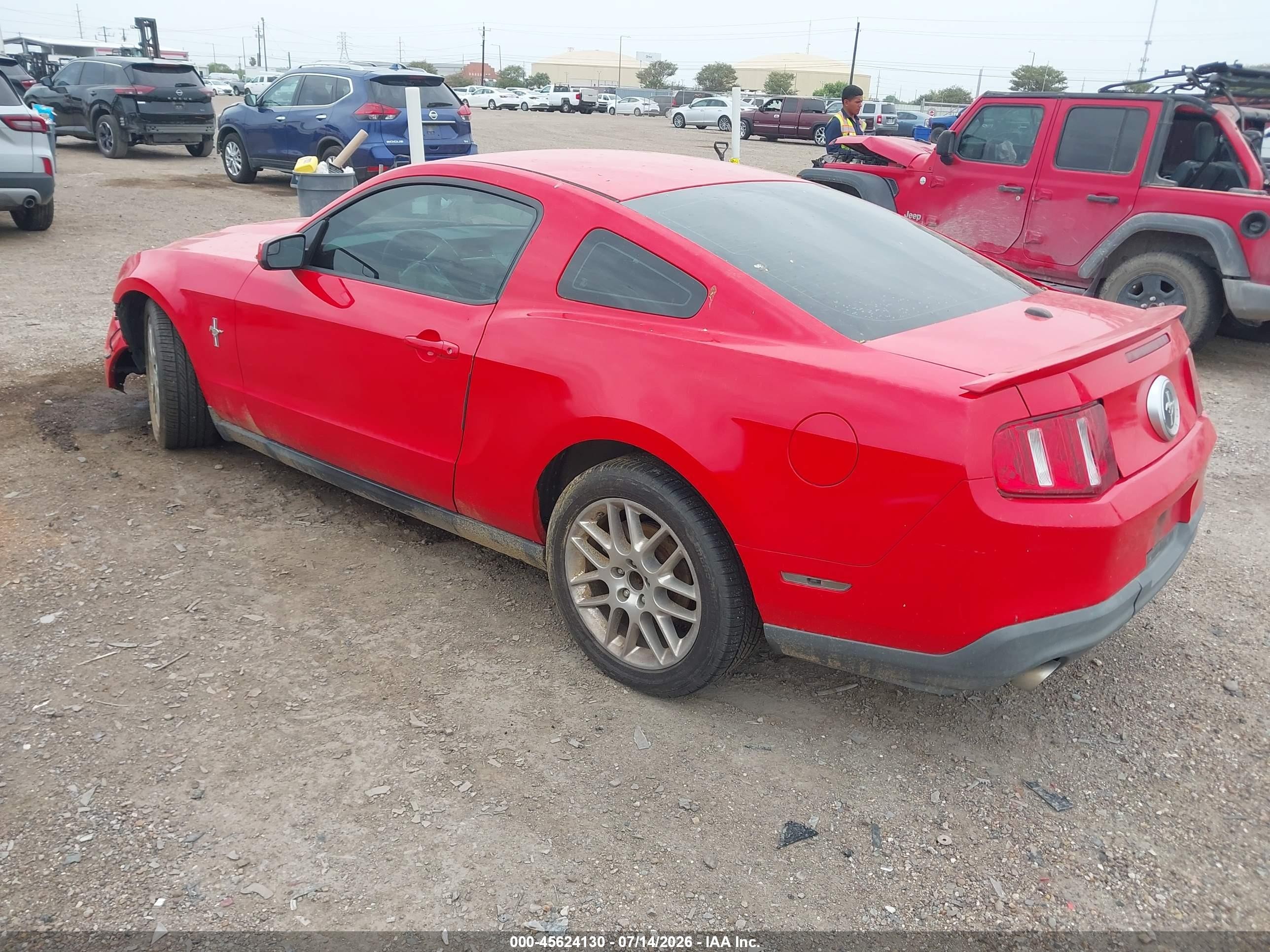 2012 Ford Mustang V6 Premium Red vin: 1ZVBP8AM9C5226515