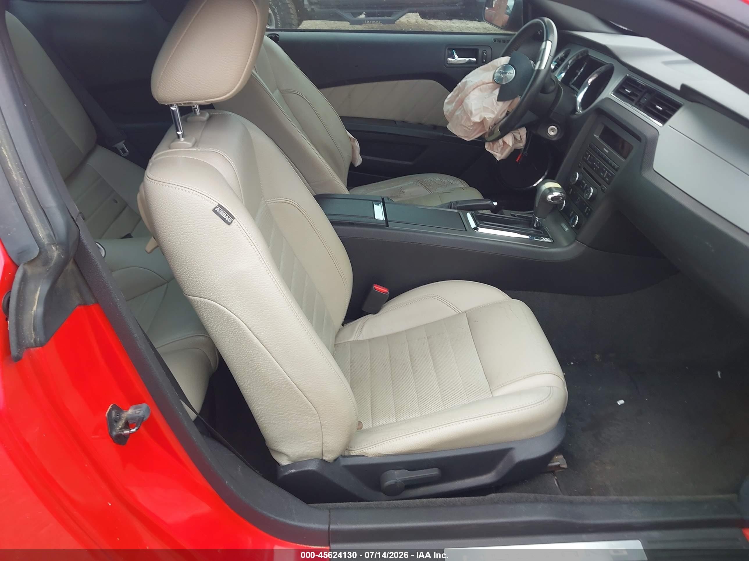 2012 Ford Mustang V6 Premium Red vin: 1ZVBP8AM9C5226515