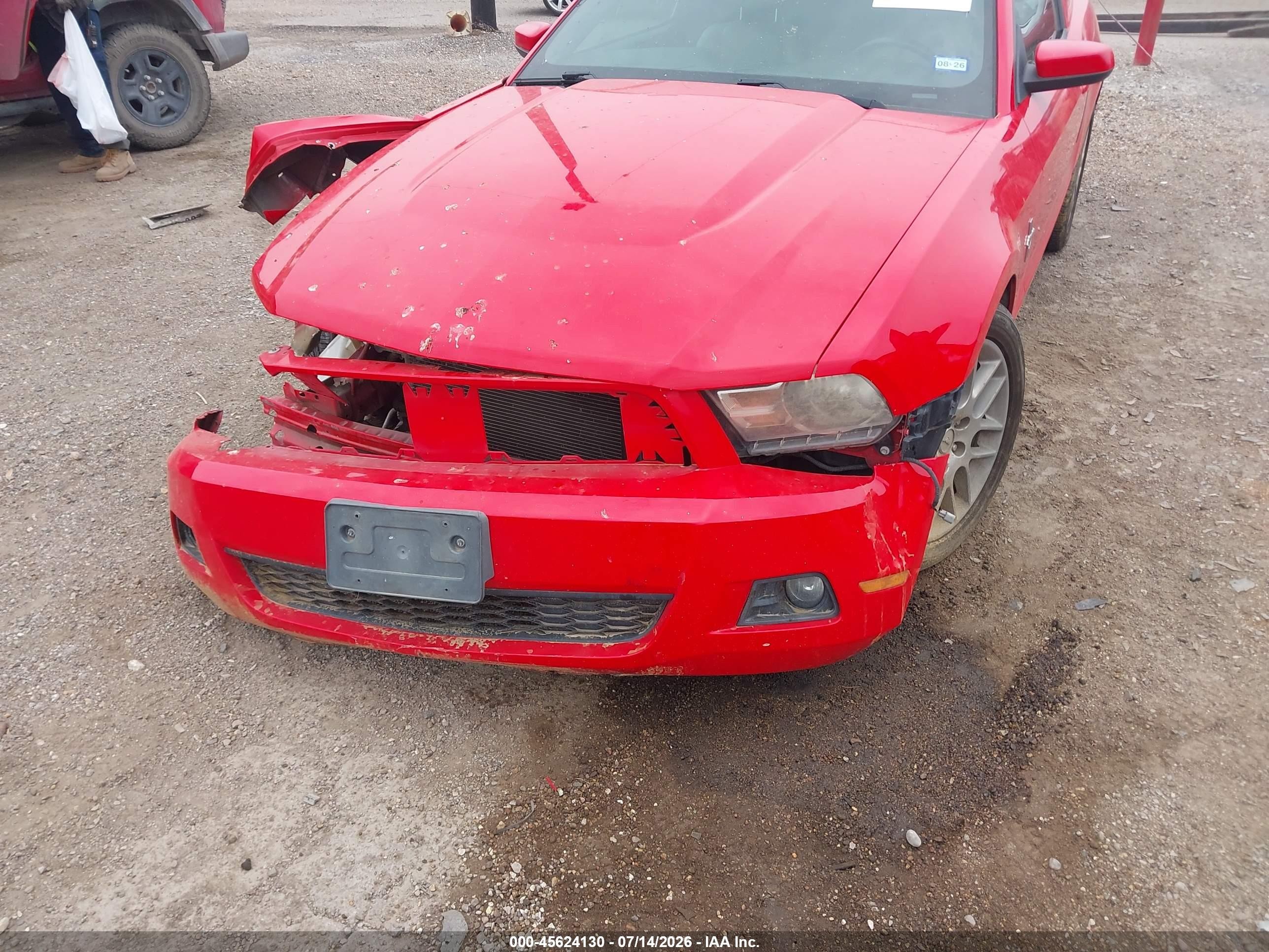2012 Ford Mustang V6 Premium Red vin: 1ZVBP8AM9C5226515