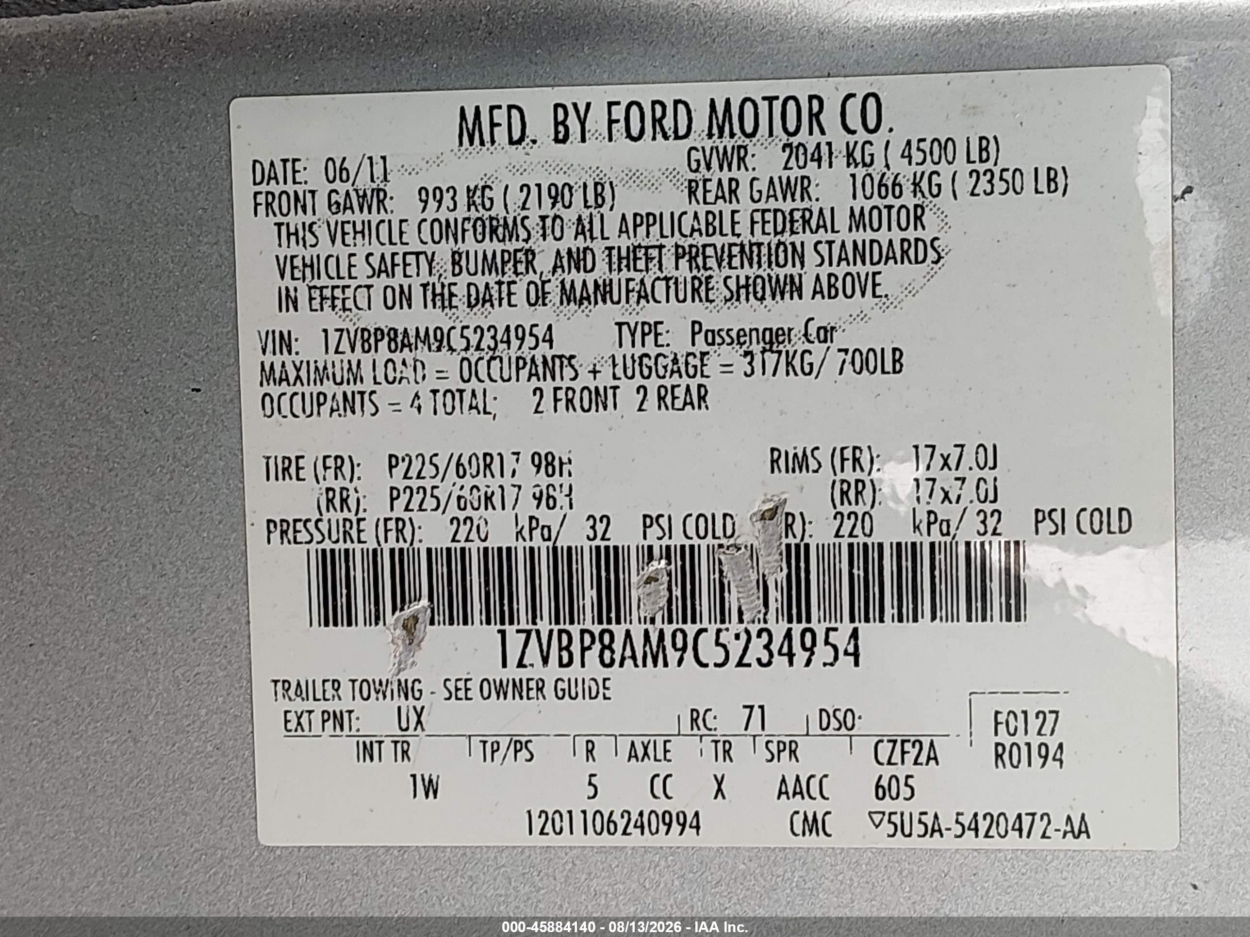 2012 Ford Mustang V6 Silver vin: 1ZVBP8AM9C5234954