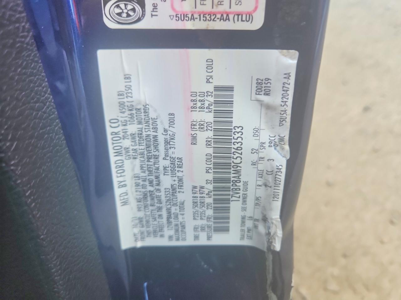 2012 Ford Mustang Purple vin: 1ZVBP8AM9C5263533