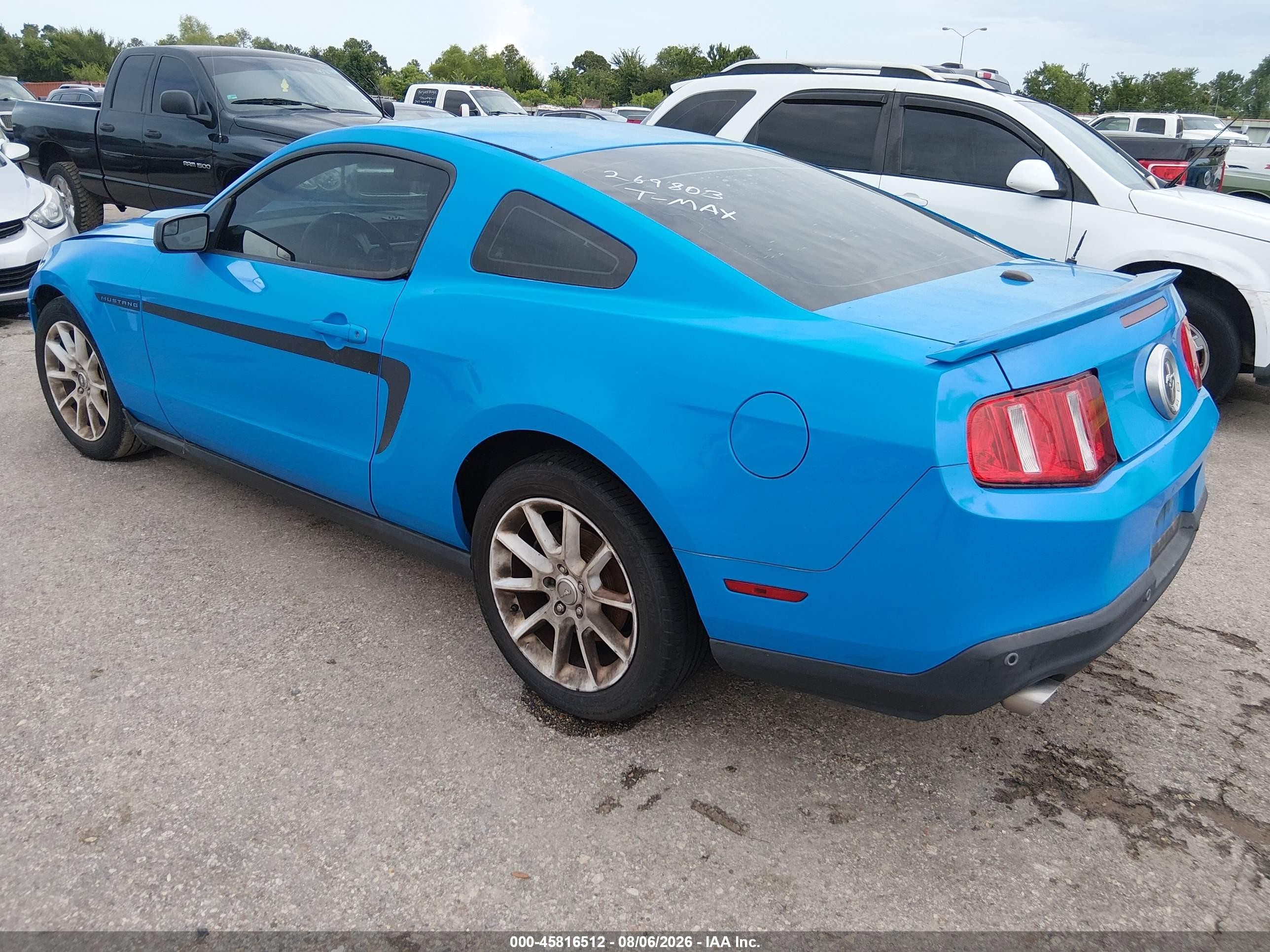 2012 Ford Mustang V6 Premium Blue vin: 1ZVBP8AM9C5269803