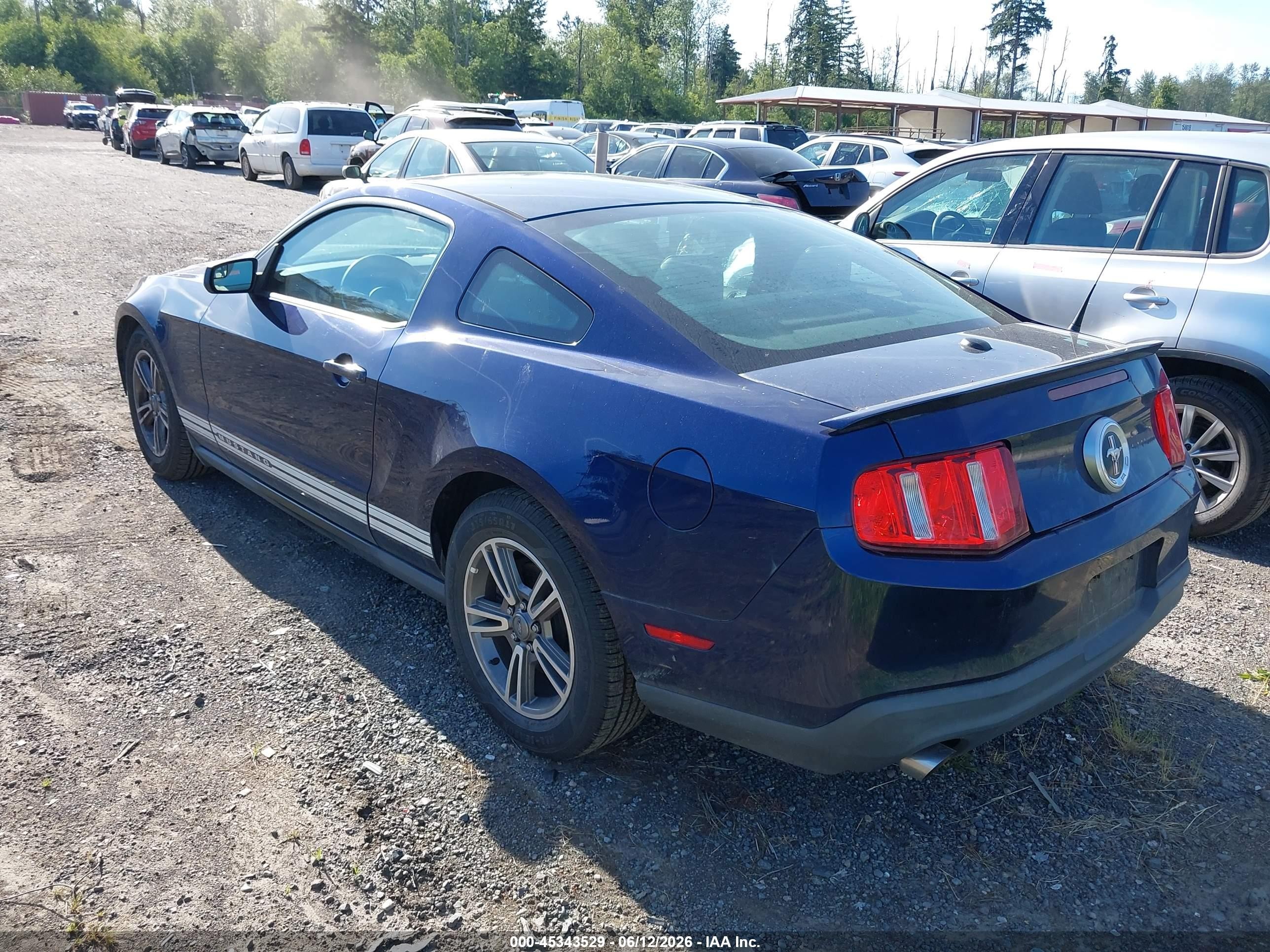 2012 Ford Mustang V6 Premium Blue vin: 1ZVBP8AM9C5283703
