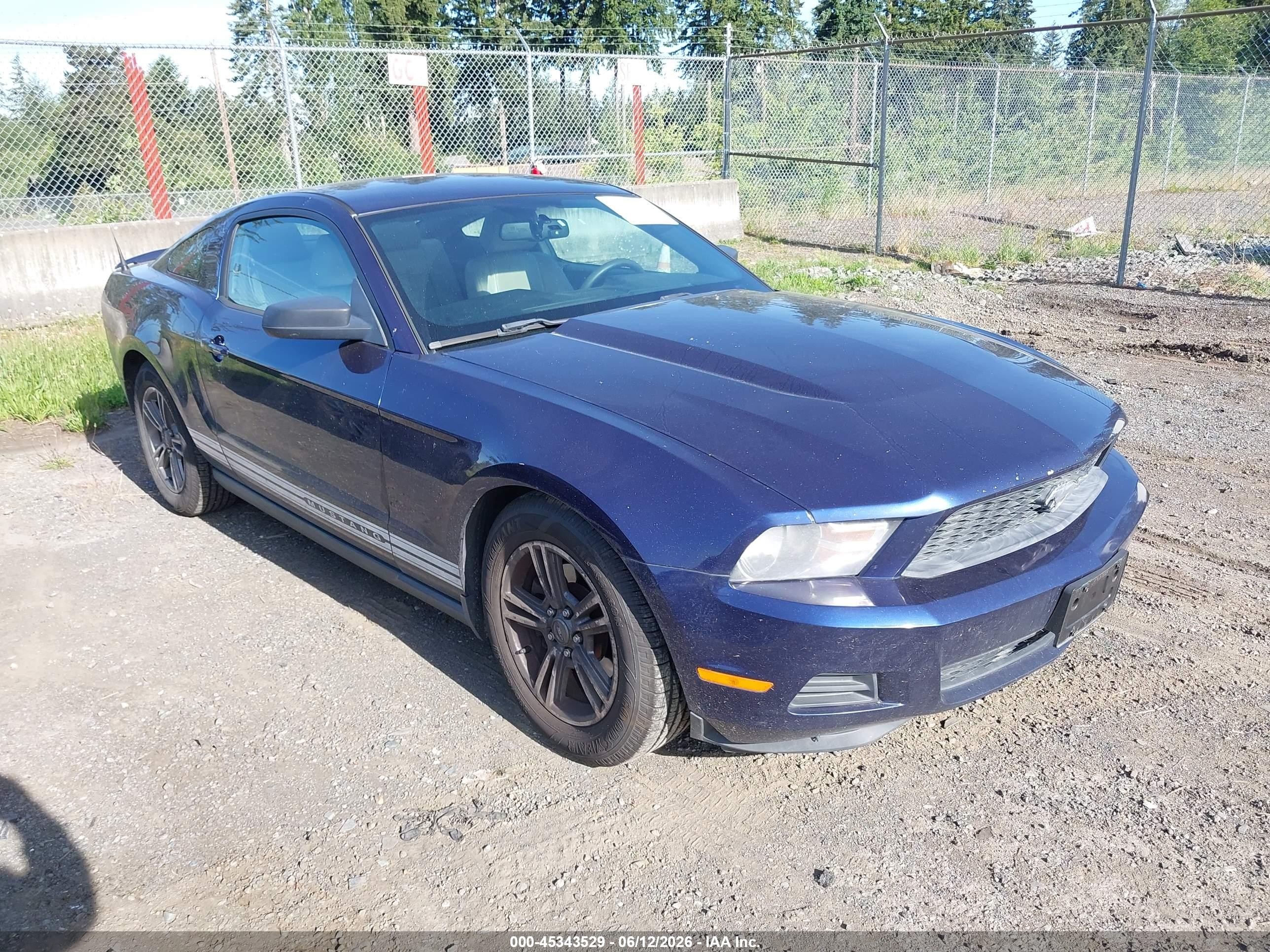 2012 Ford Mustang V6 Premium Blue vin: 1ZVBP8AM9C5283703