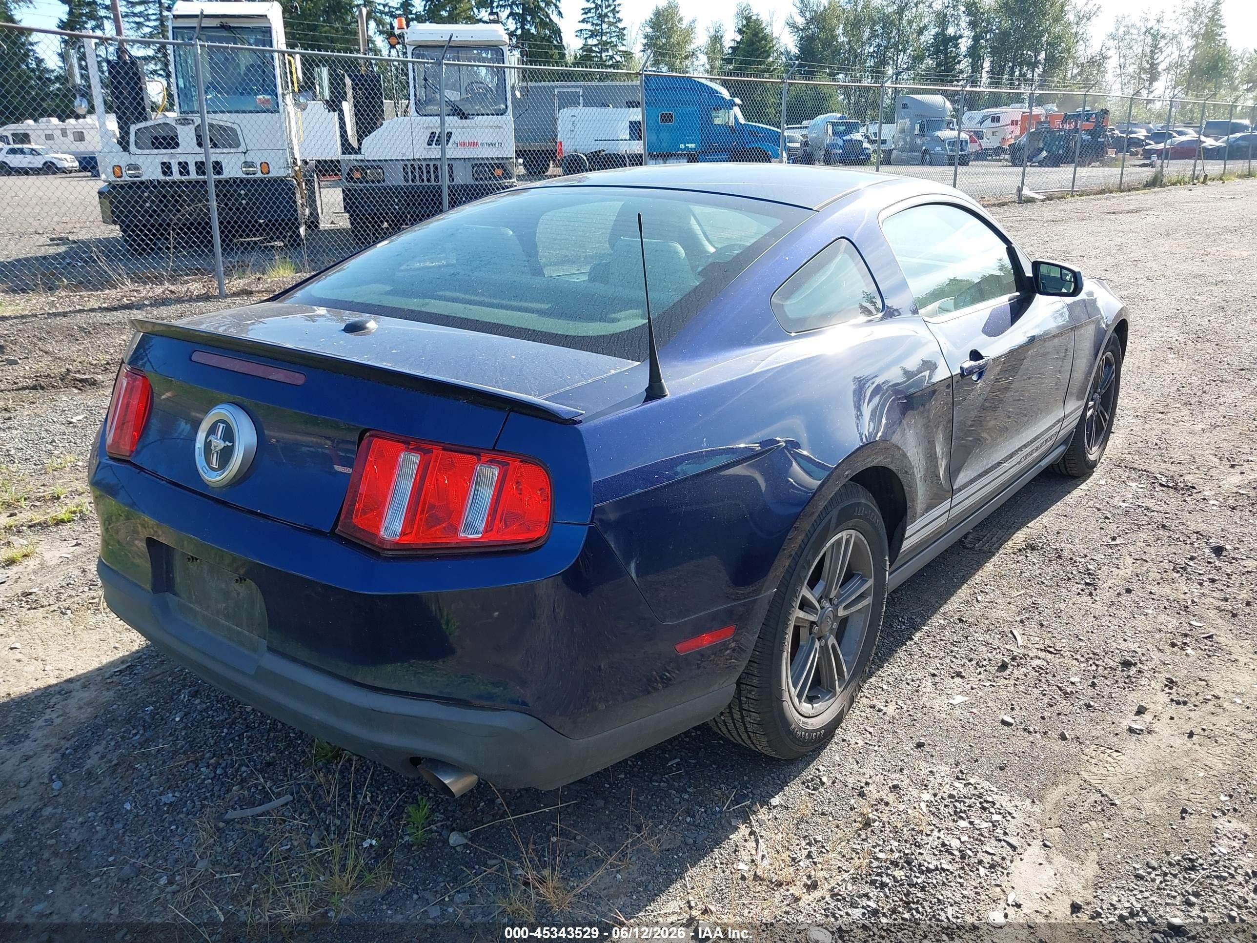 2012 Ford Mustang V6 Premium Blue vin: 1ZVBP8AM9C5283703