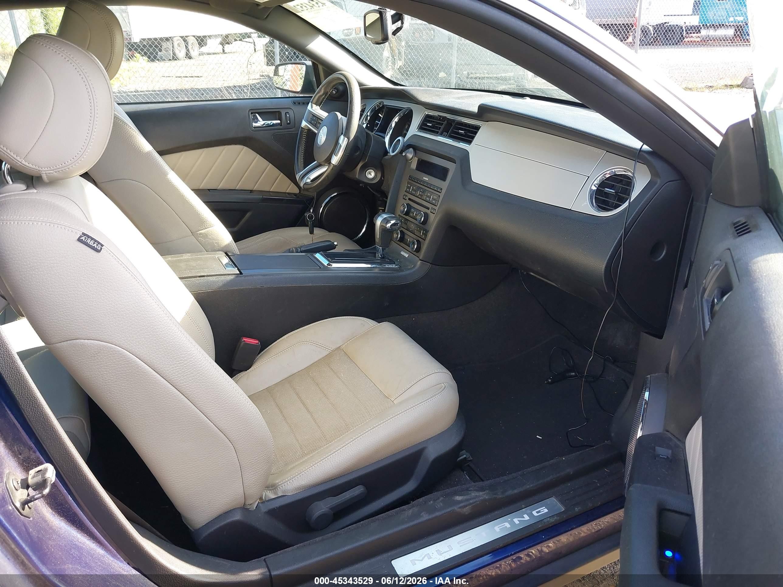 2012 Ford Mustang V6 Premium Blue vin: 1ZVBP8AM9C5283703