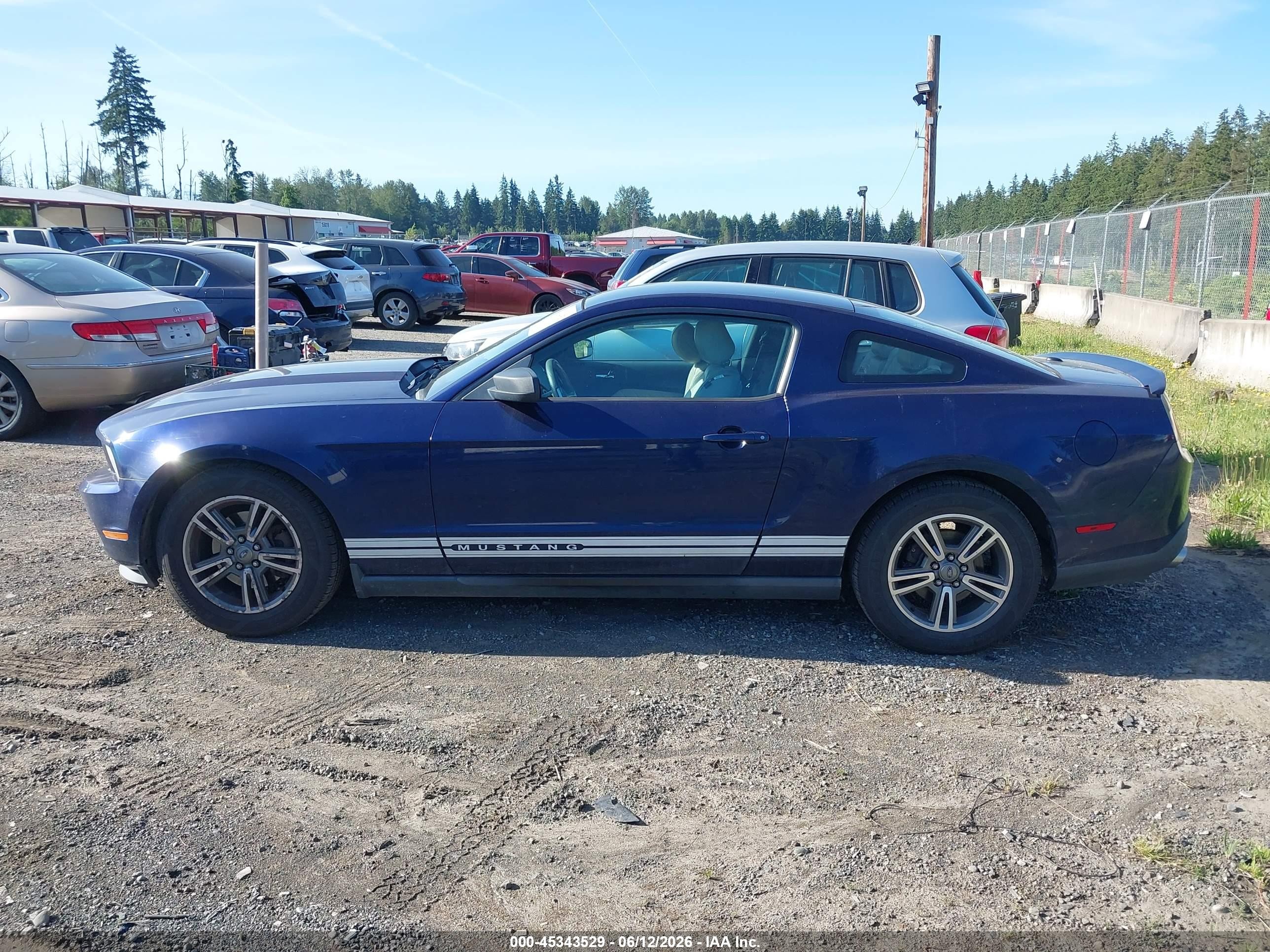 2012 Ford Mustang V6 Premium Blue vin: 1ZVBP8AM9C5283703