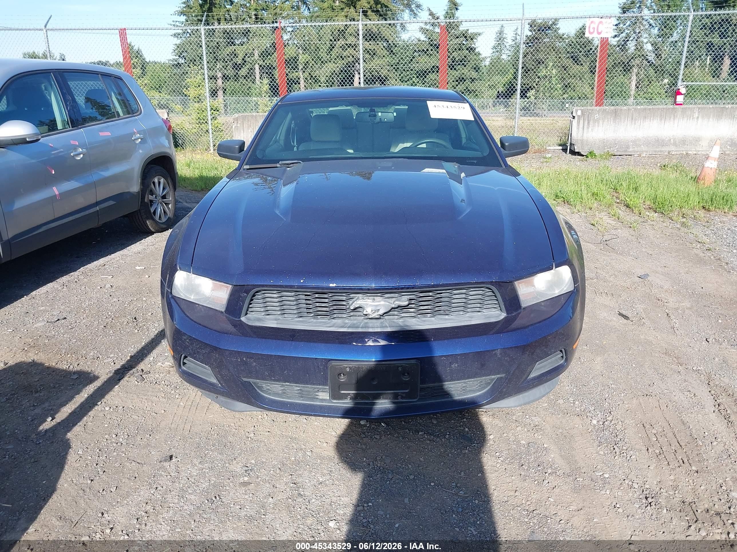 2012 Ford Mustang V6 Premium Blue vin: 1ZVBP8AM9C5283703